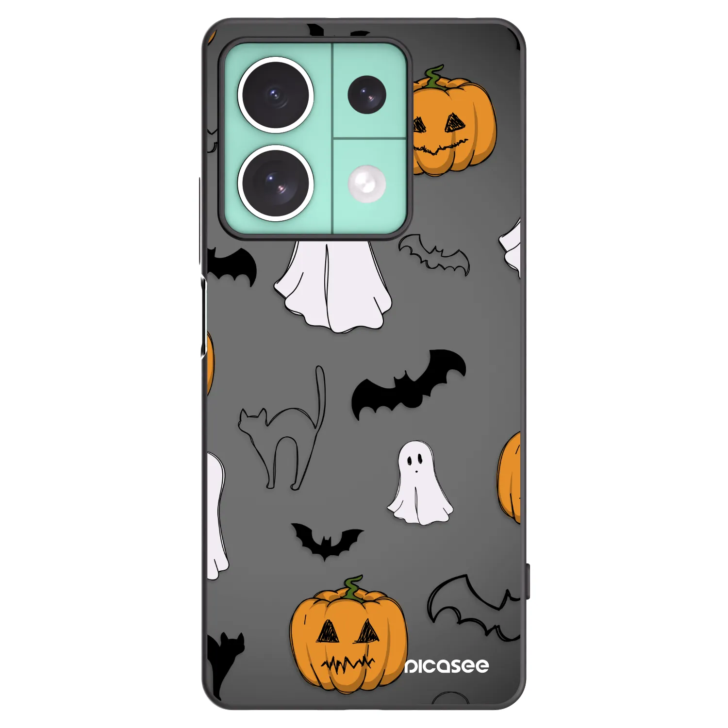 Picasee silikonový černý obal pro Xiaomi Redmi Note 13 5G - Spooky crew
