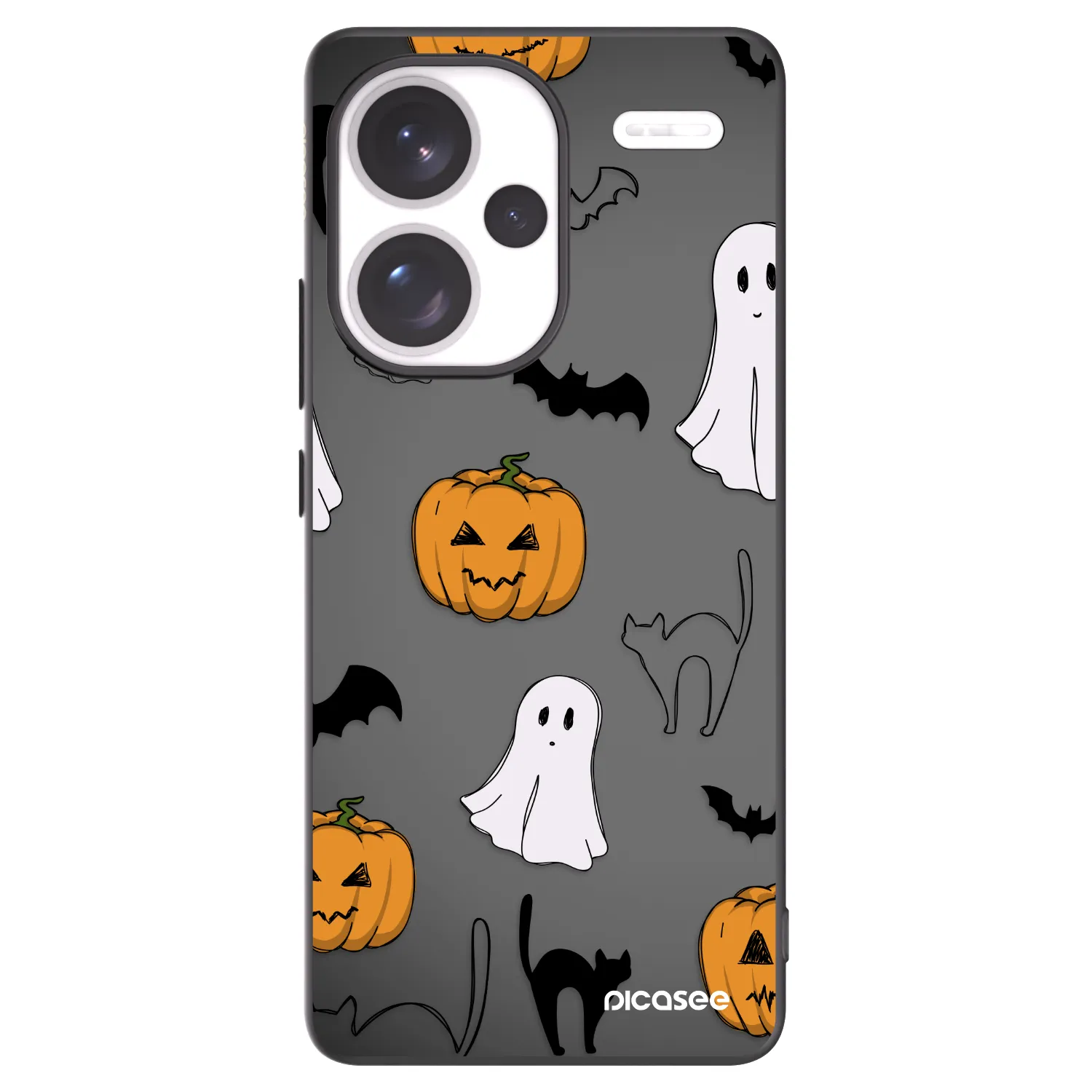 Picasee silikonový černý obal pro Xiaomi Redmi Note 13 Pro+ 5G - Spooky crew