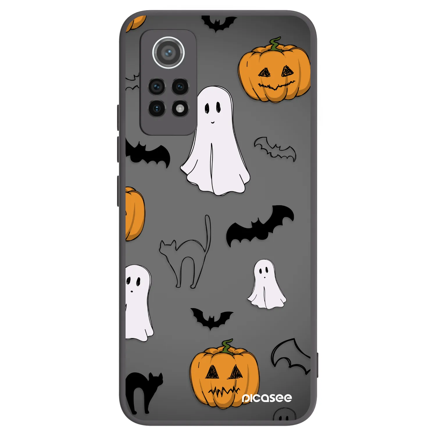 Picasee silikonový černý obal pro Xiaomi Redmi Note 12 Pro 4G - Spooky crew