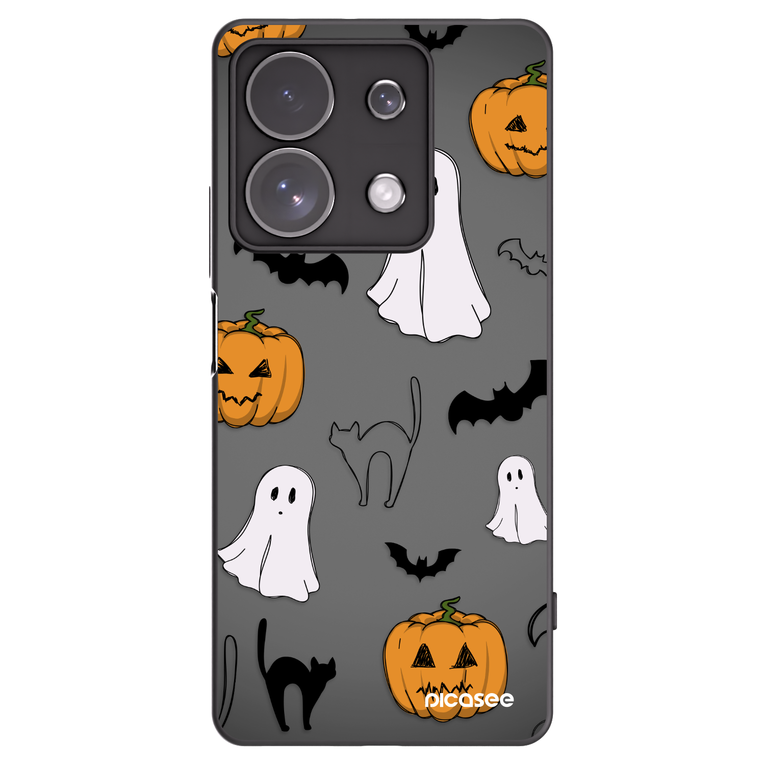 Picasee silikonový černý obal pro Xiaomi Redmi Note 13 Pro 4G - Spooky crew