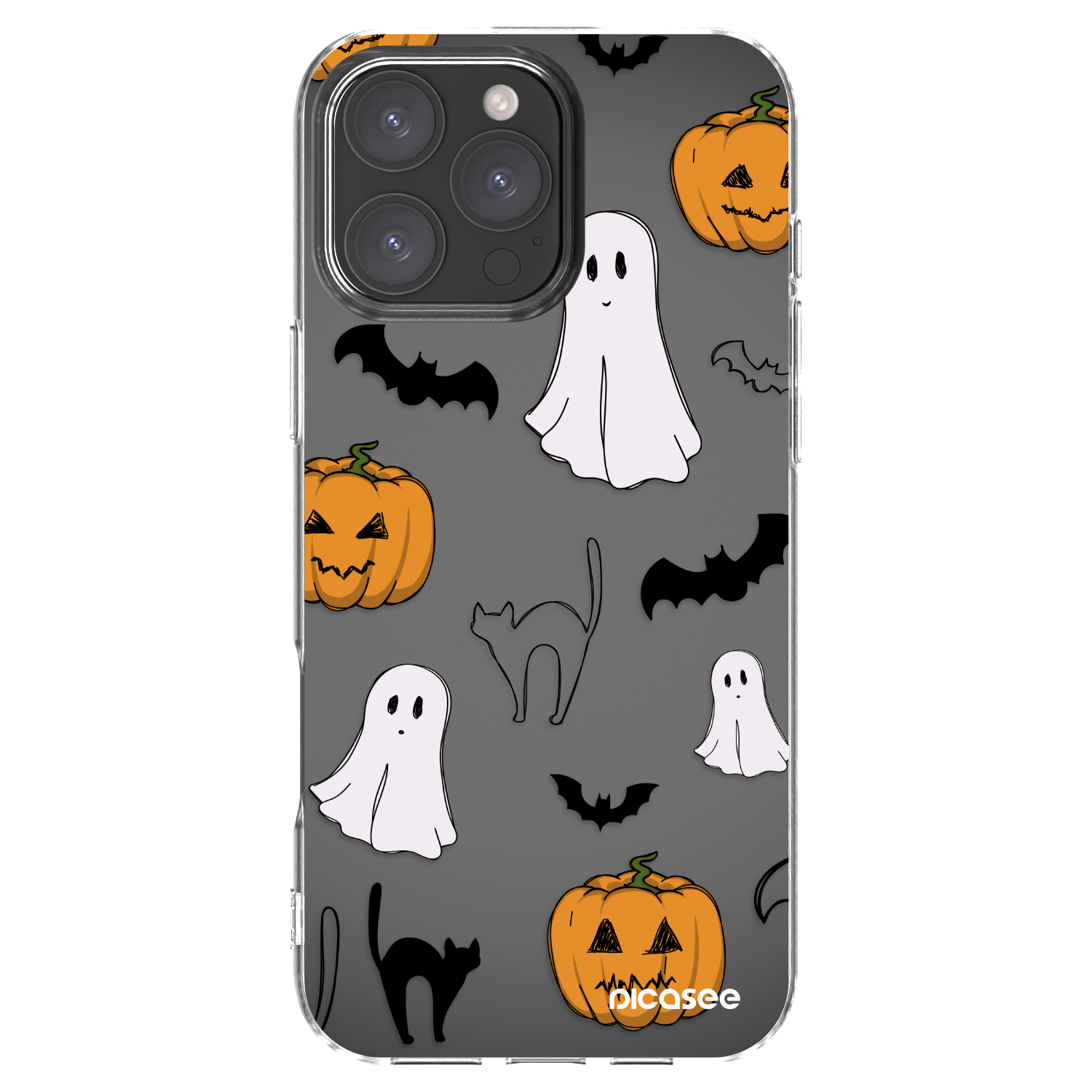 Picasee silikonový průhledný obal pro Apple iPhone 16 Pro Max - Spooky crew