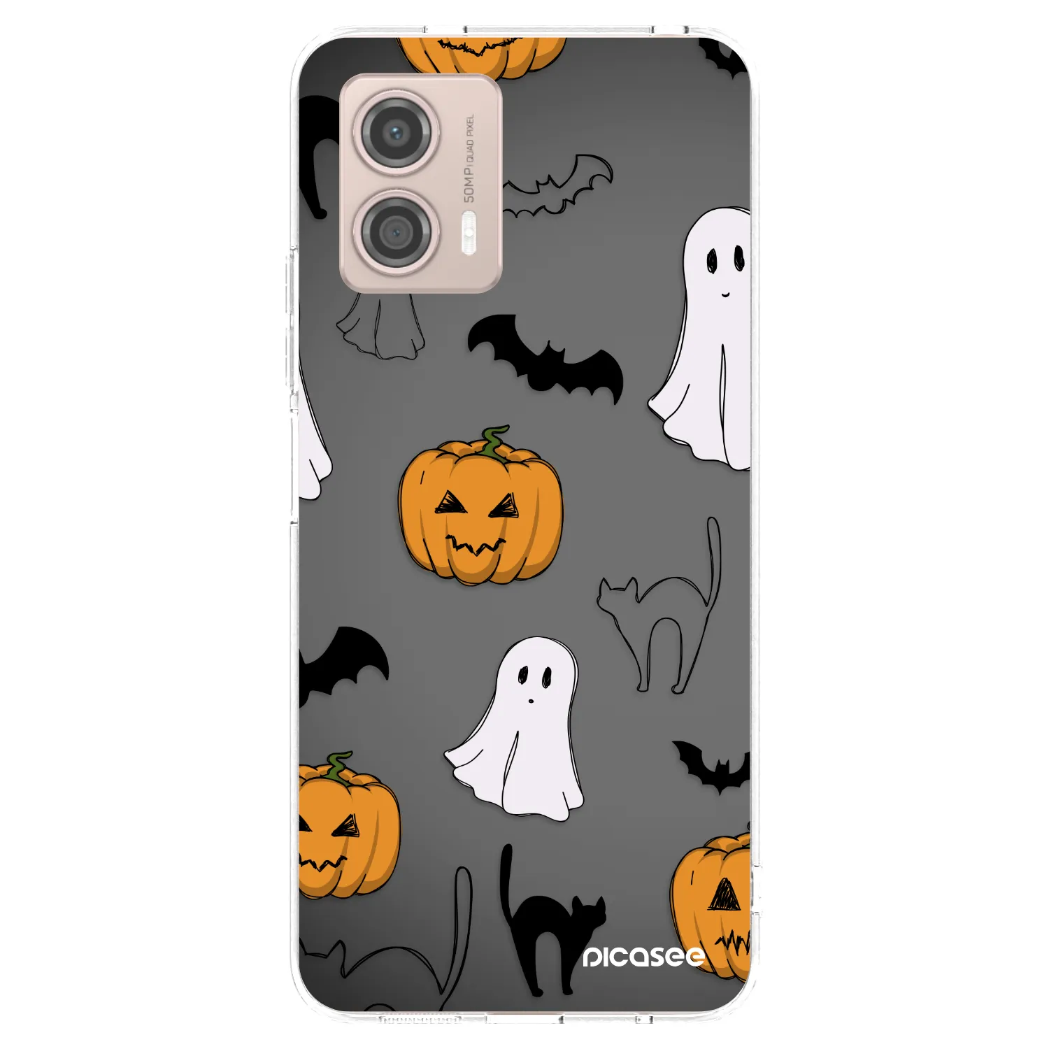 Picasee silikonový průhledný obal pro Motorola Moto G53 5G - Spooky crew