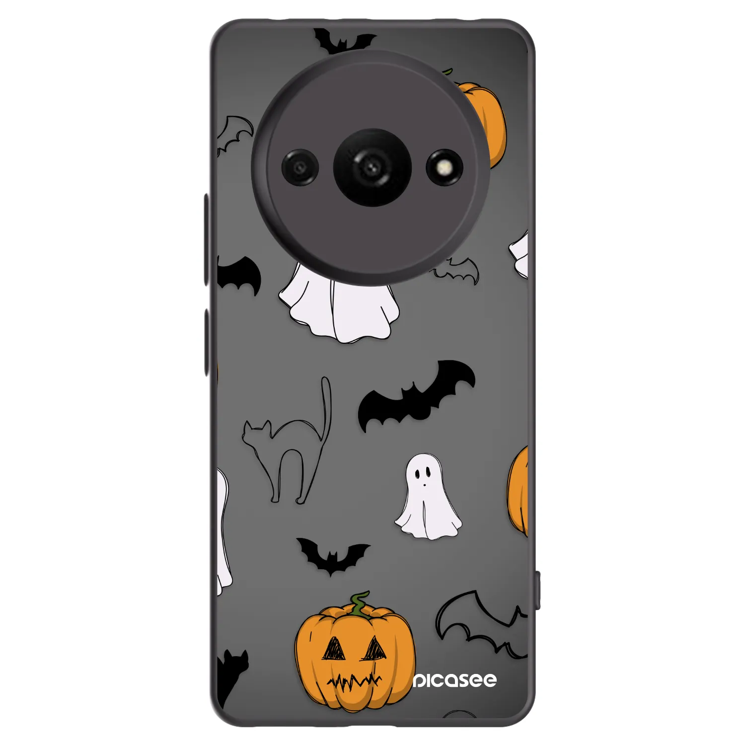 Picasee silikonový černý obal pro Xiaomi Redmi A3 - Spooky crew