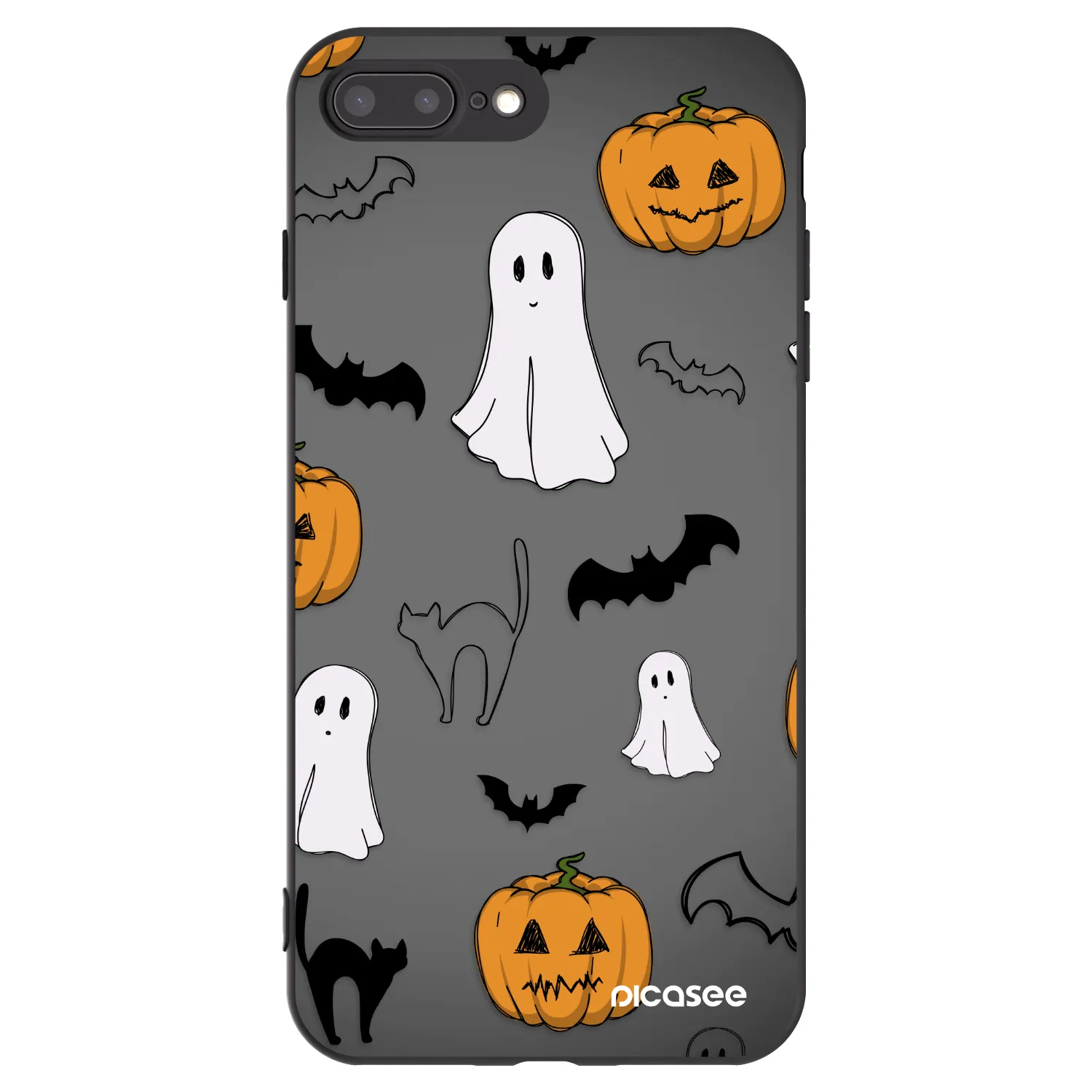 Picasee silikonový černý obal pro Apple iPhone 7 Plus - Spooky crew