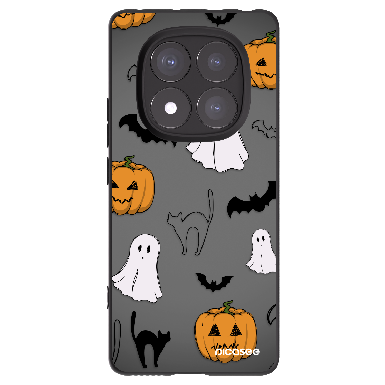 Picasee silikonový černý obal pro Xiaomi Redmi Note 14 Pro 5G - Spooky crew