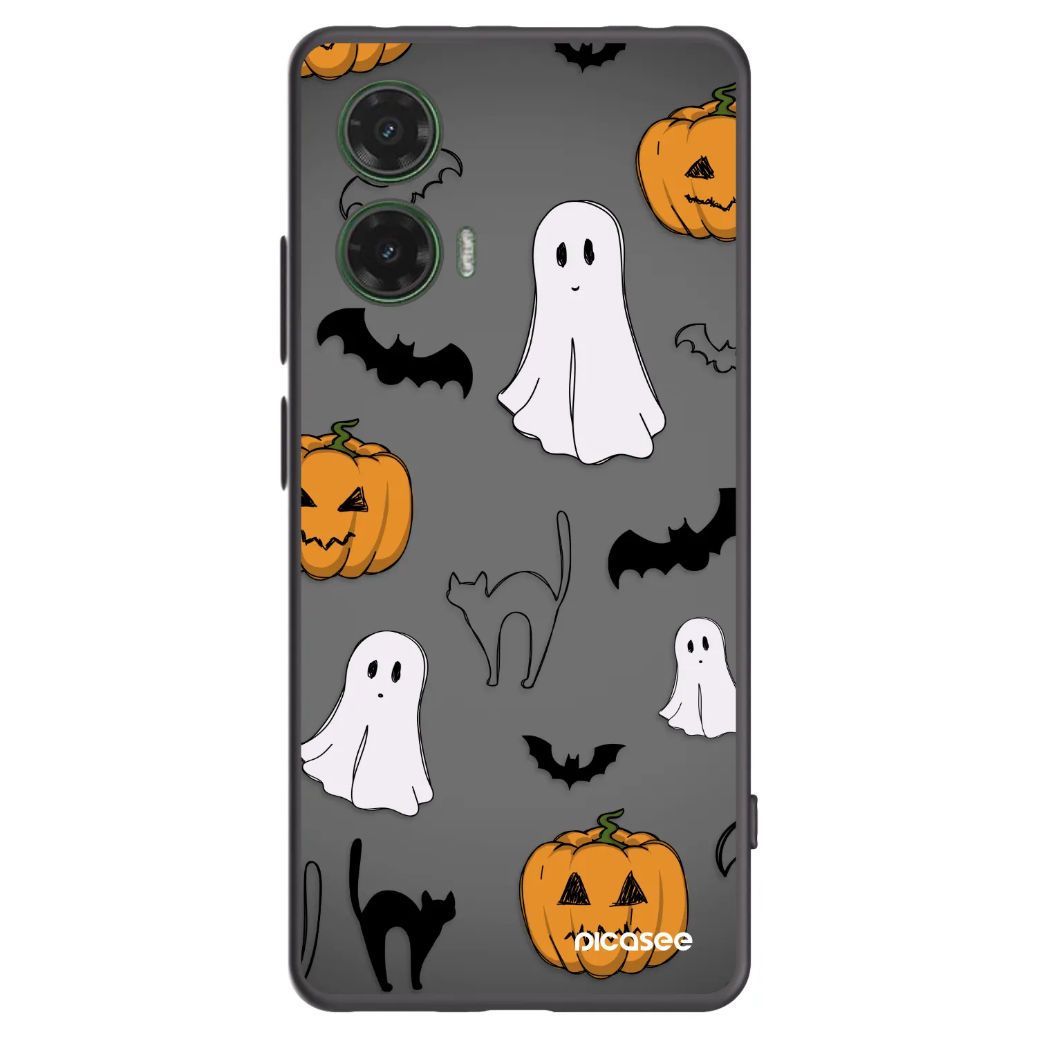 Picasee silikonový černý obal pro Motorola Moto G35 5G - Spooky crew