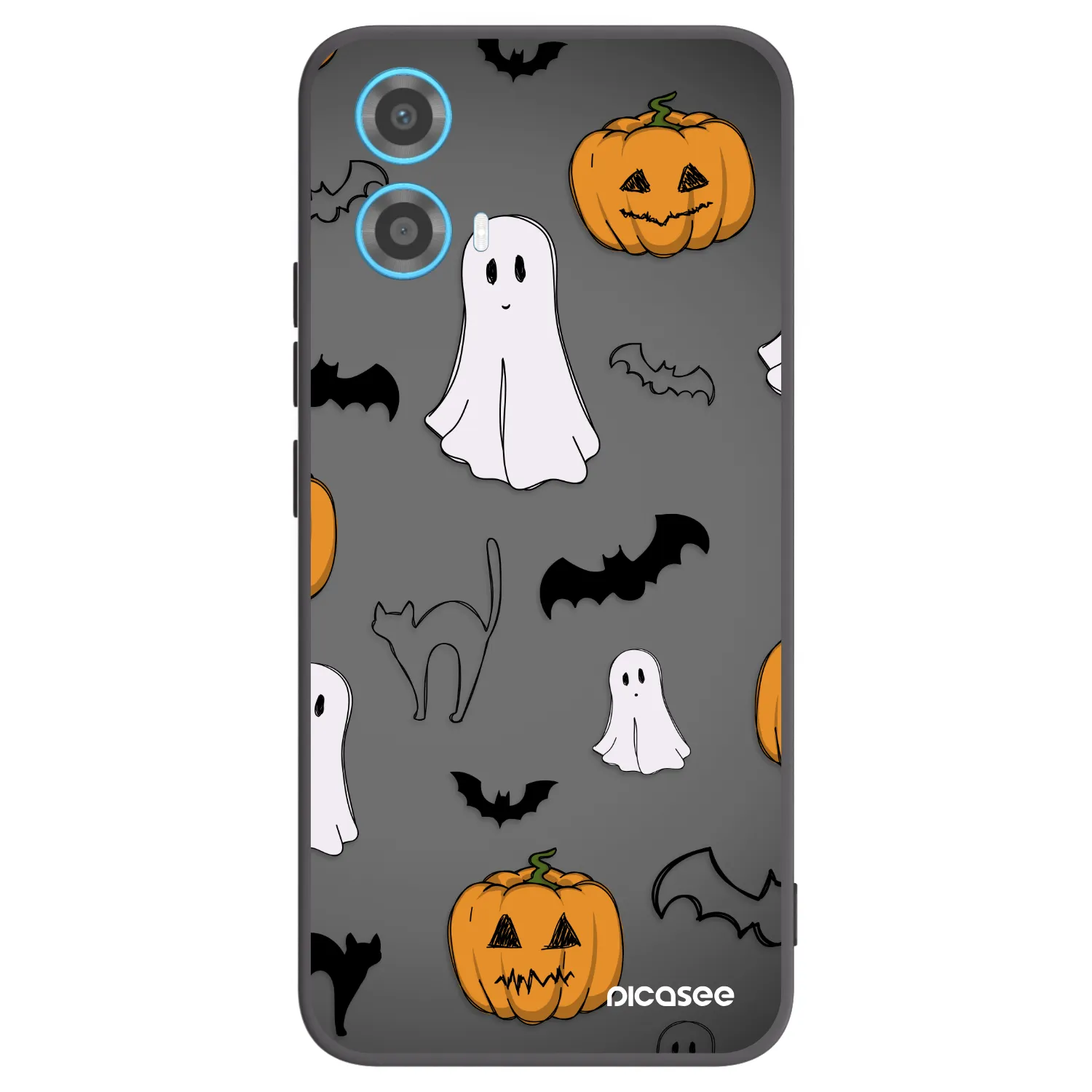 Picasee silikonový černý obal pro Motorola Moto G34 5G - Spooky crew