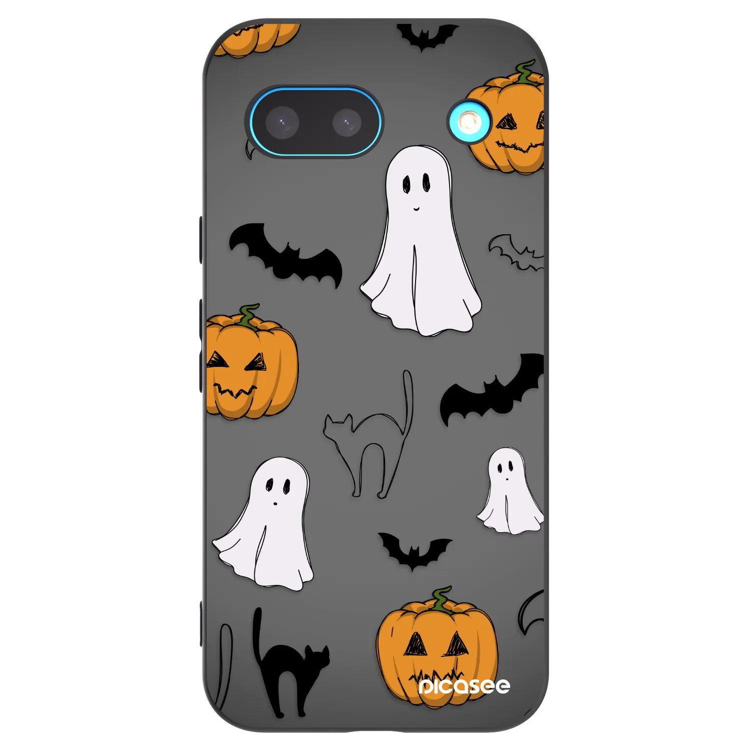 Picasee silikonový černý obal pro Google Pixel 8a - Spooky crew