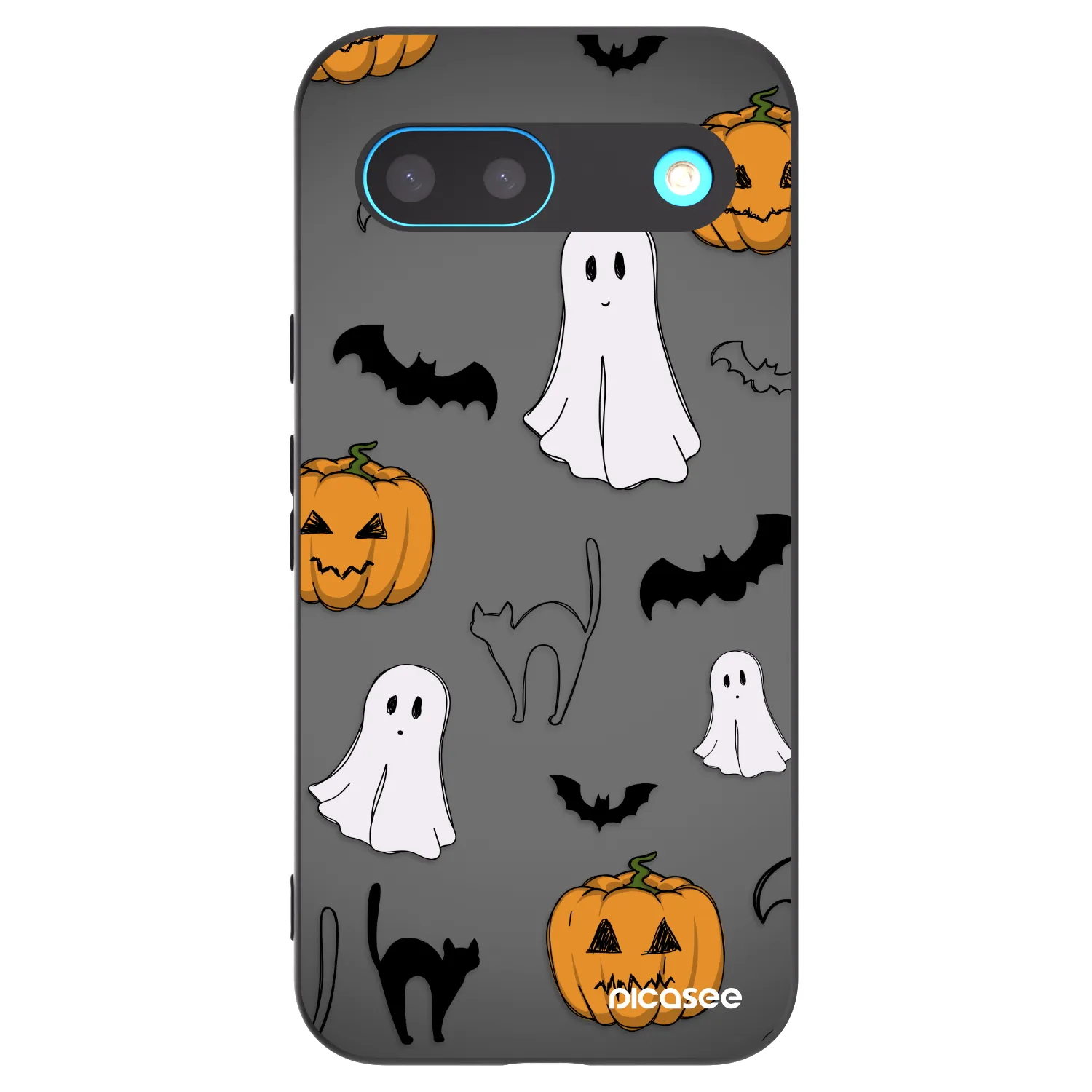 Picasee silikonový černý obal pro Google Pixel 8 - Spooky crew