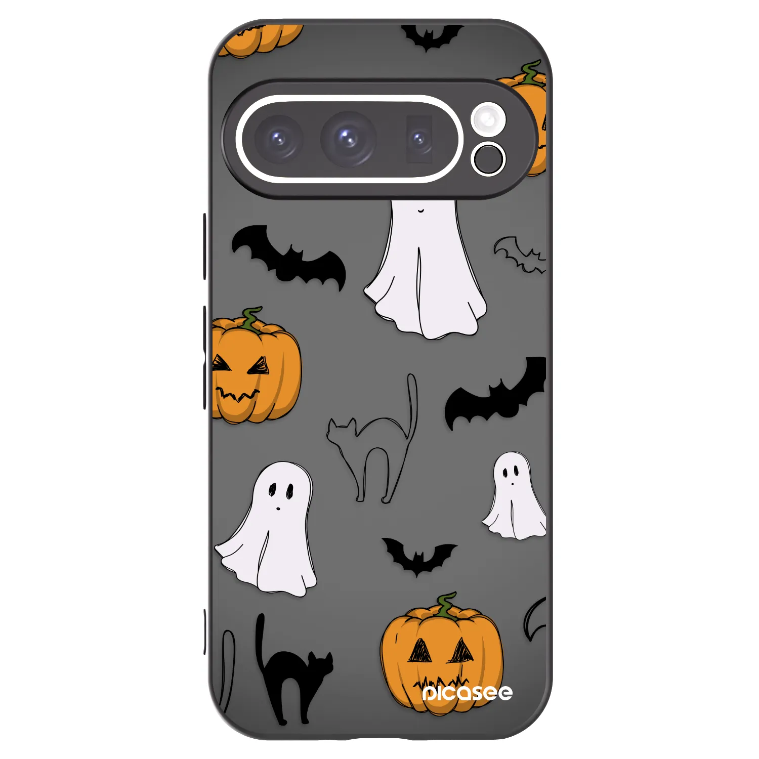 Picasee silikonový černý obal pro Google Pixel 9 Pro - Spooky crew