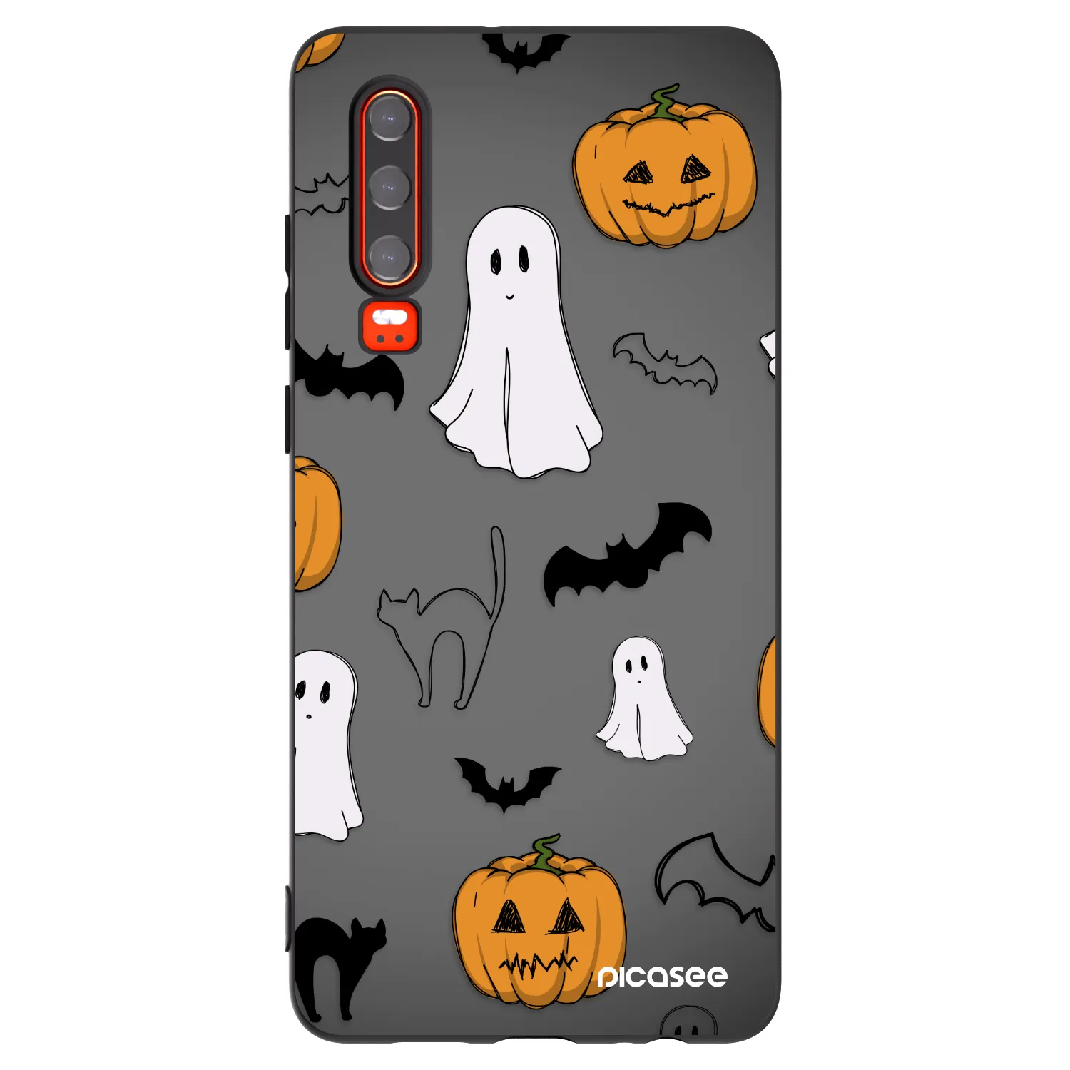 Picasee silikonový černý obal pro Huawei P30 - Spooky crew