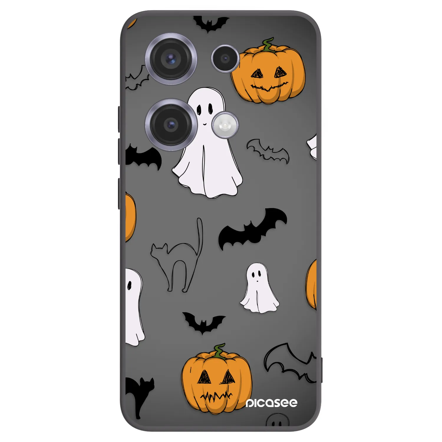 Picasee silikonový černý obal pro Xiaomi Redmi Note 14S - Spooky crew