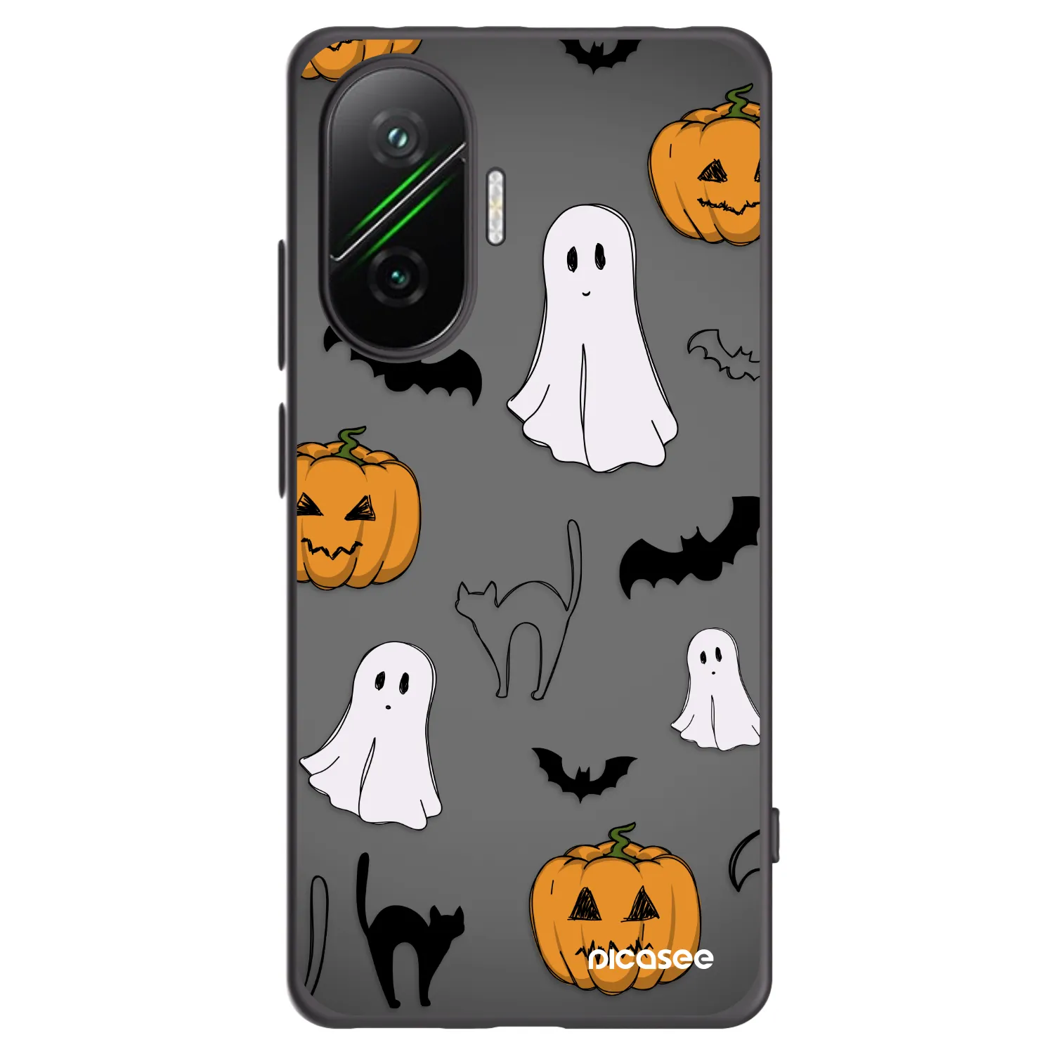 Picasee silikonový černý obal pro Xiaomi Poco F7 5G - Spooky crew