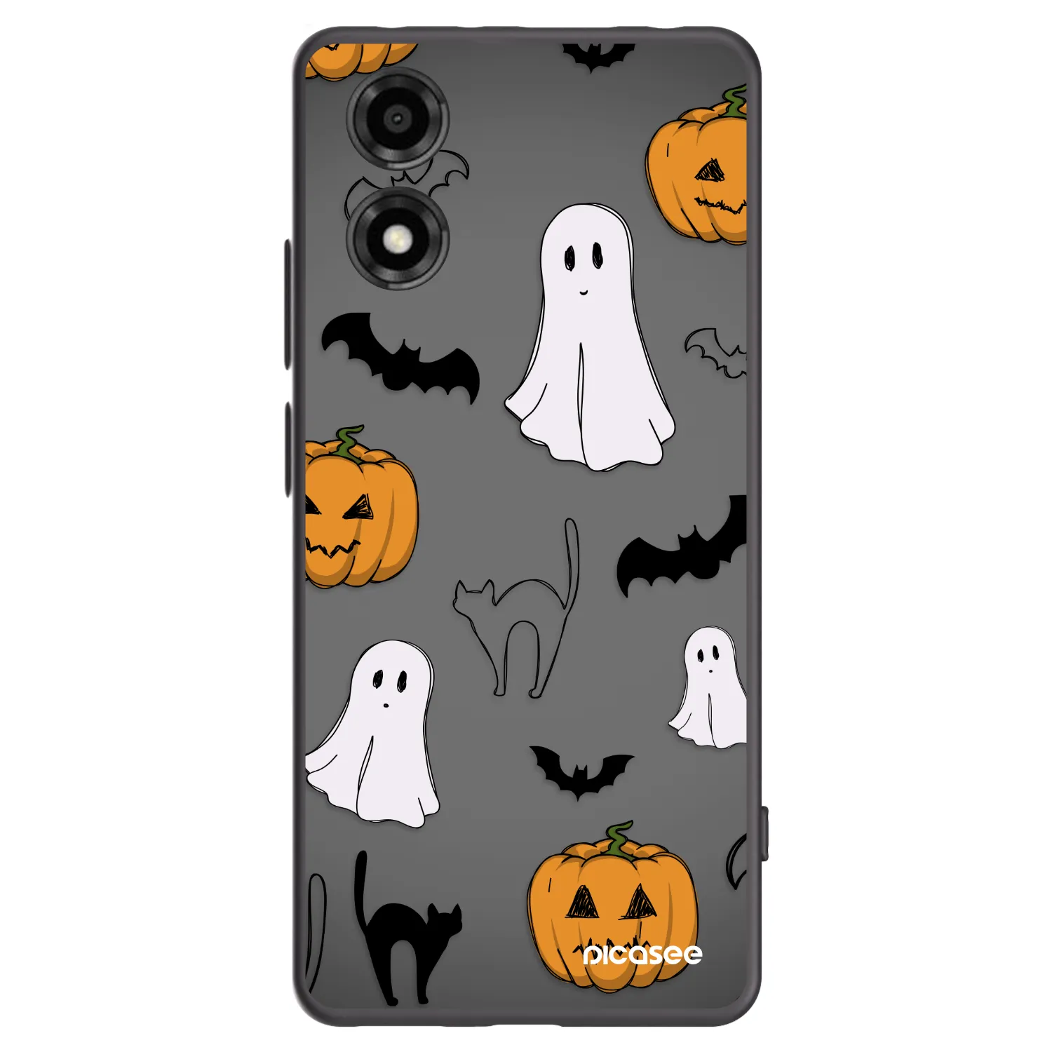 Picasee silikonový černý obal pro Motorola Moto E14 - Spooky crew