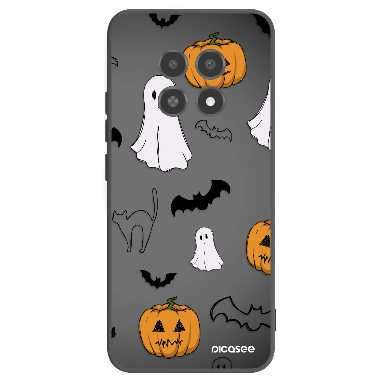Picasee silikonový černý obal pro Realme 12X - Spooky crew