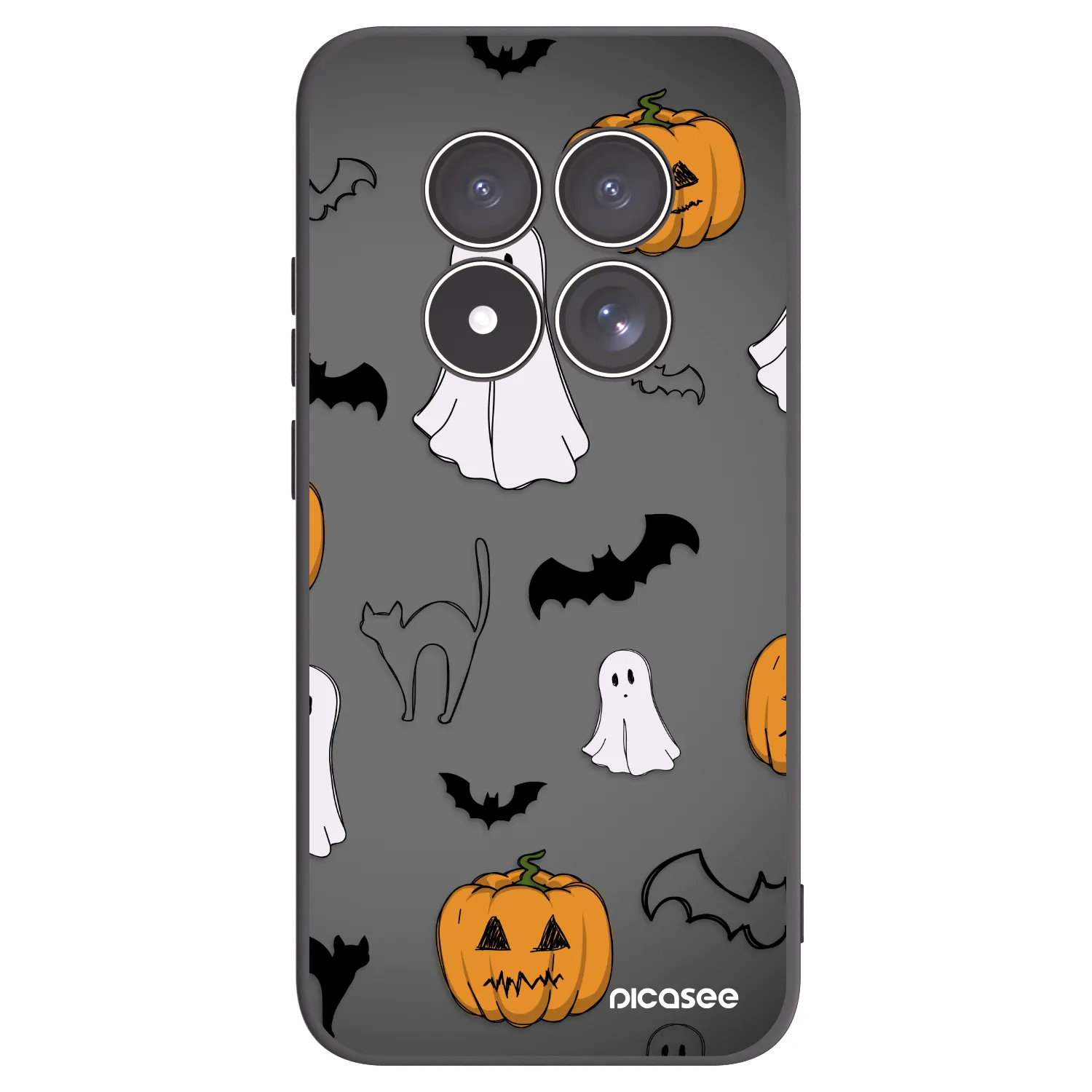 Picasee silikonový černý obal pro Xiaomi Redmi Note 15 Pro 4G - Spooky crew