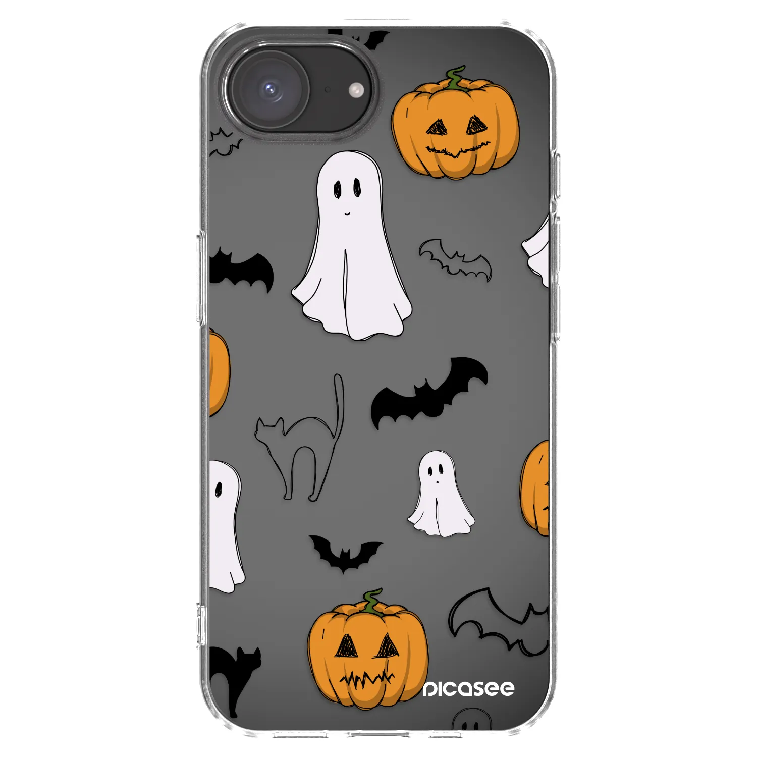 Picasee silikonový průhledný obal pro Apple iPhone 17e - Spooky crew
