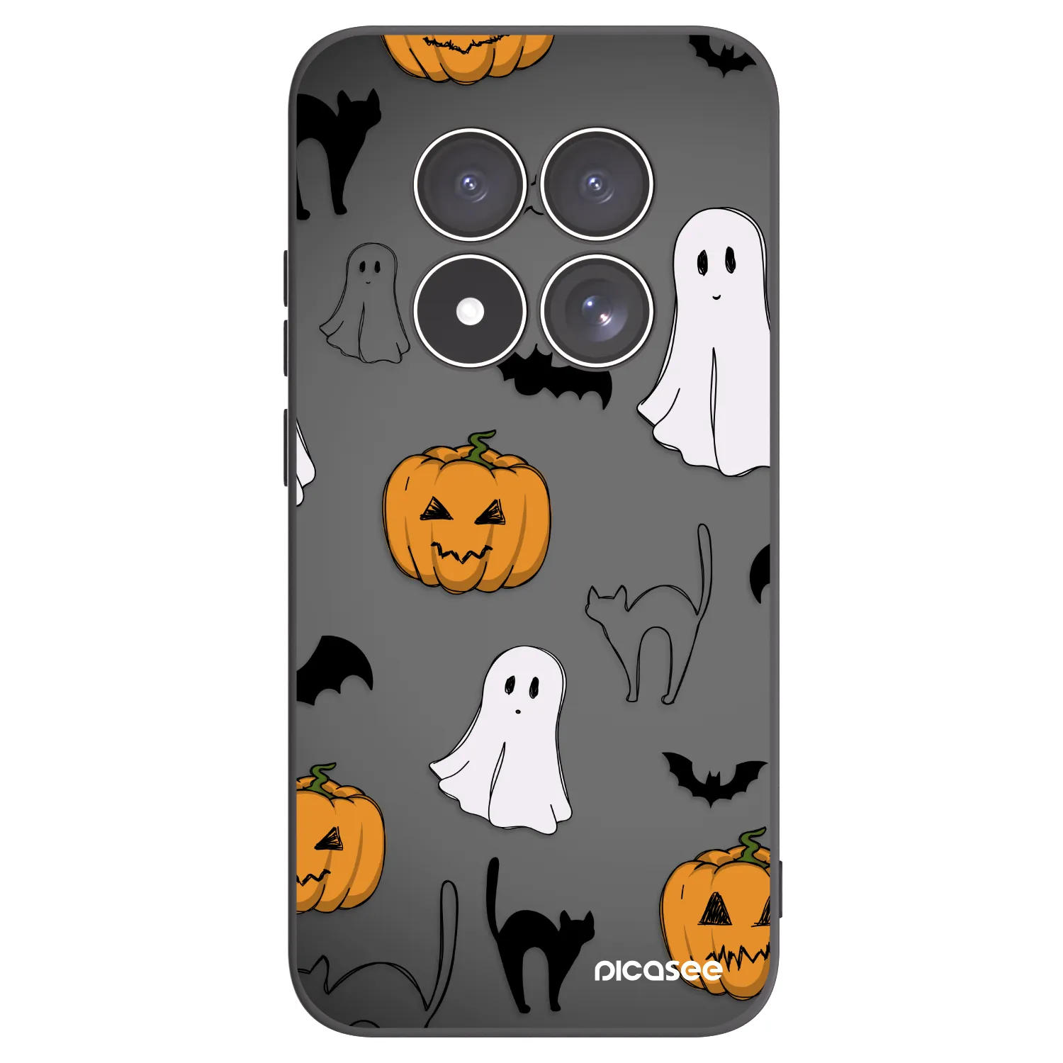 Picasee silikonový černý obal pro Xiaomi Redmi Note 15 Pro 5G - Spooky crew