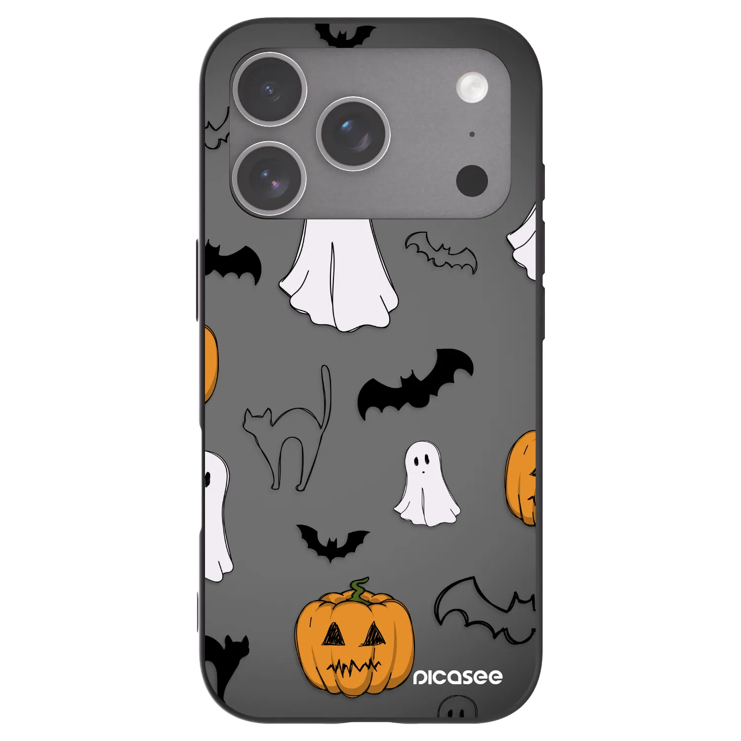 Picasee silikonový černý obal pro Apple iPhone 18 Pro - Spooky crew