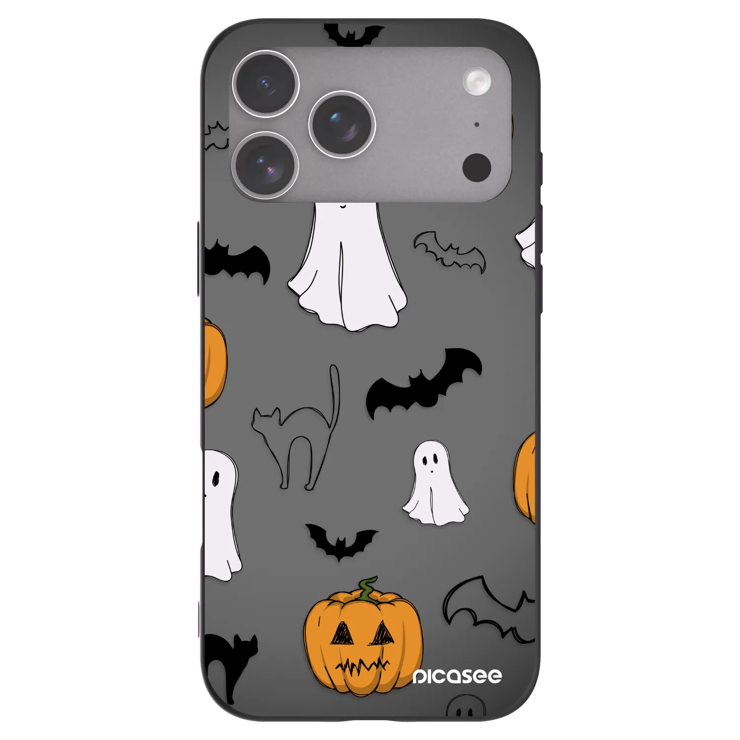 Picasee silikonový černý obal pro Apple iPhone 18 Pro Max - Spooky crew