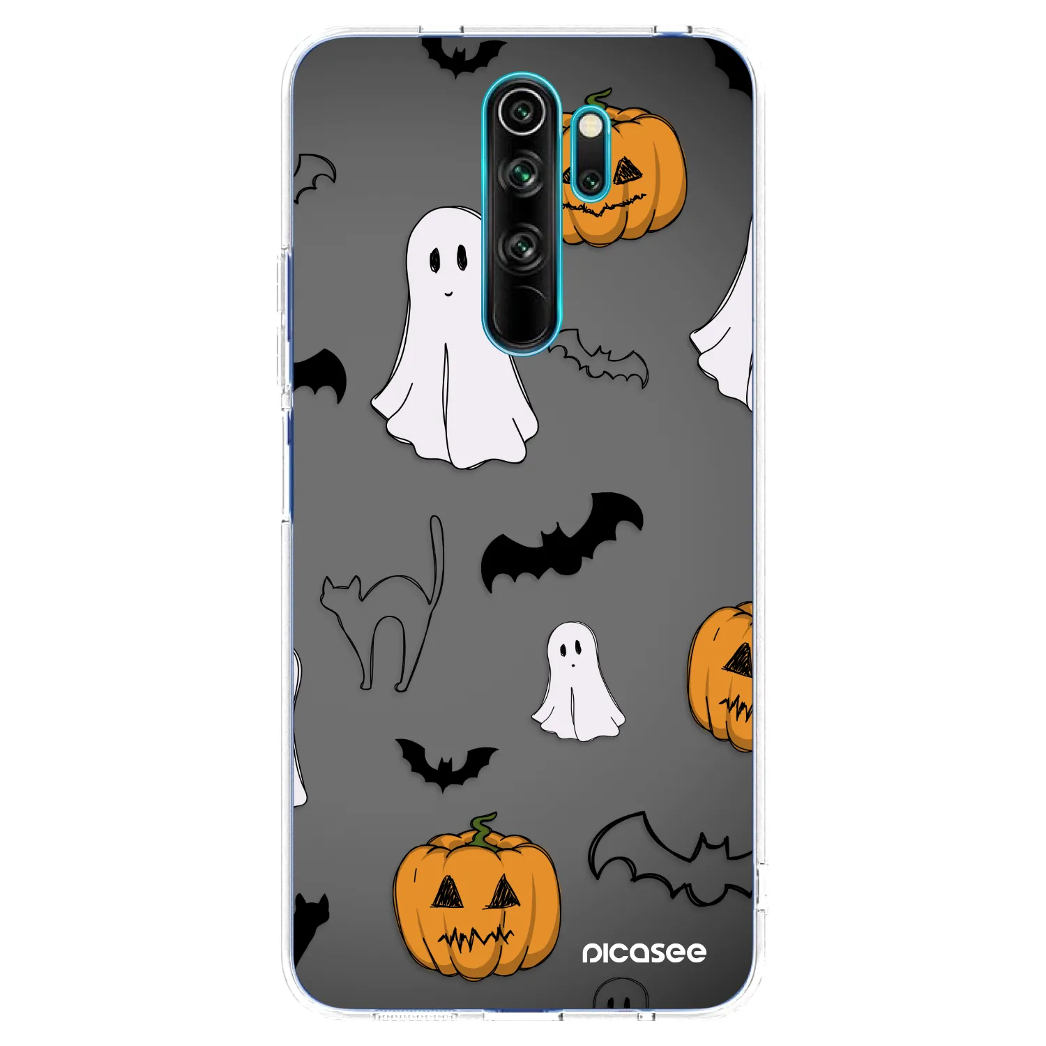 Picasee silikonový průhledný obal pro Xiaomi Redmi Note 8 Pro - Spooky crew