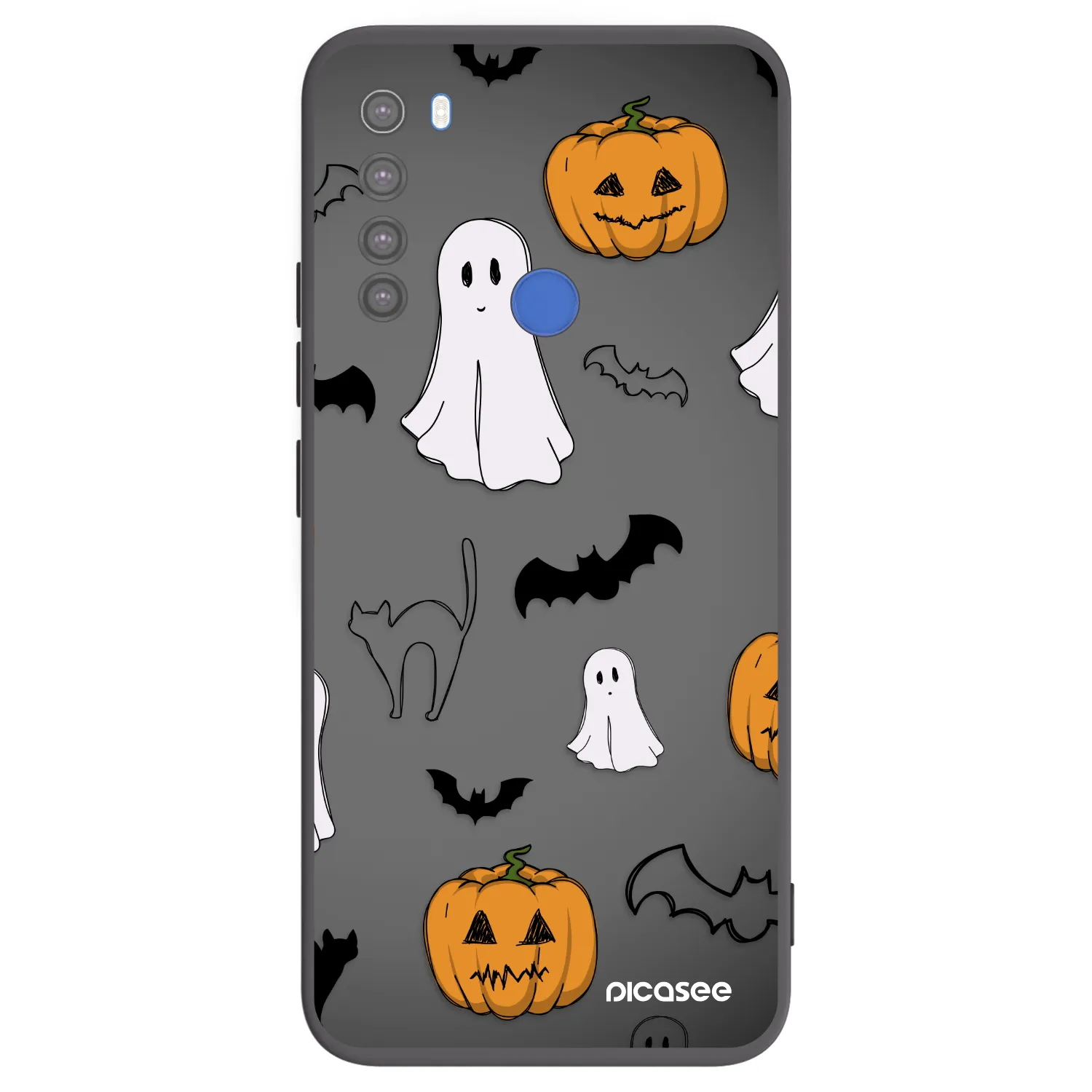 Picasee silikonový černý obal pro Xiaomi Redmi Note 8T - Spooky crew