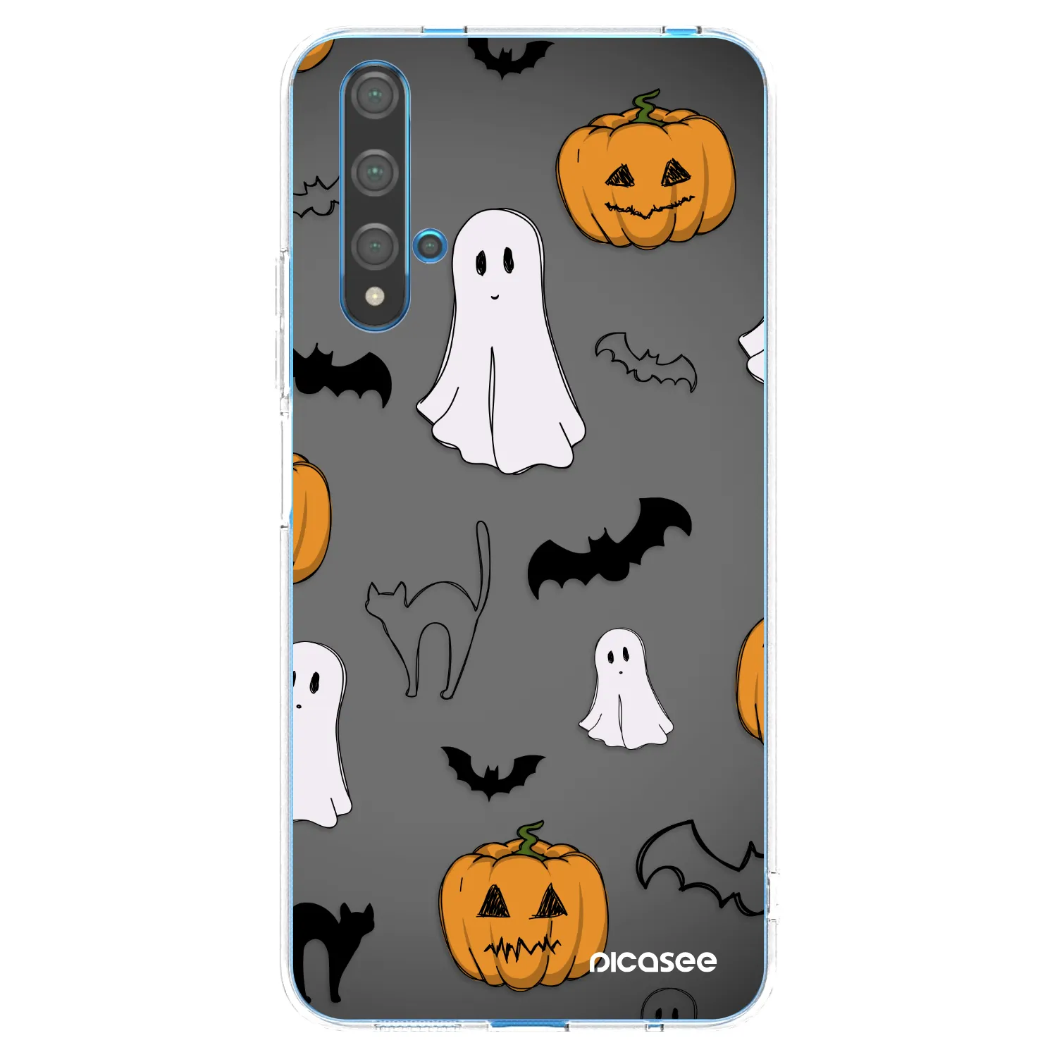 Picasee silikonový průhledný obal pro Huawei Nova 5T - Spooky crew