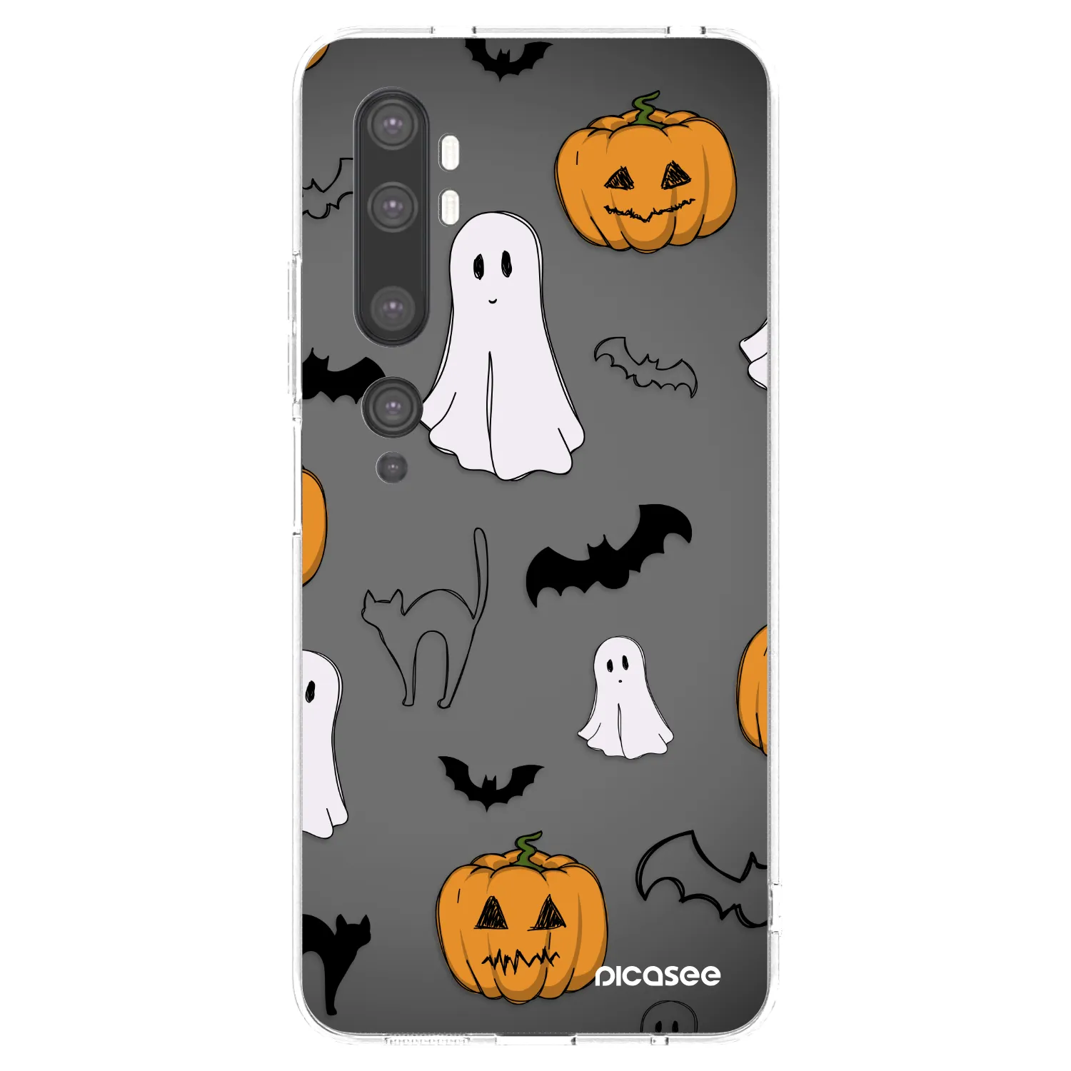 Picasee silikonový průhledný obal pro Xiaomi Mi Note 10 (Pro) - Spooky crew