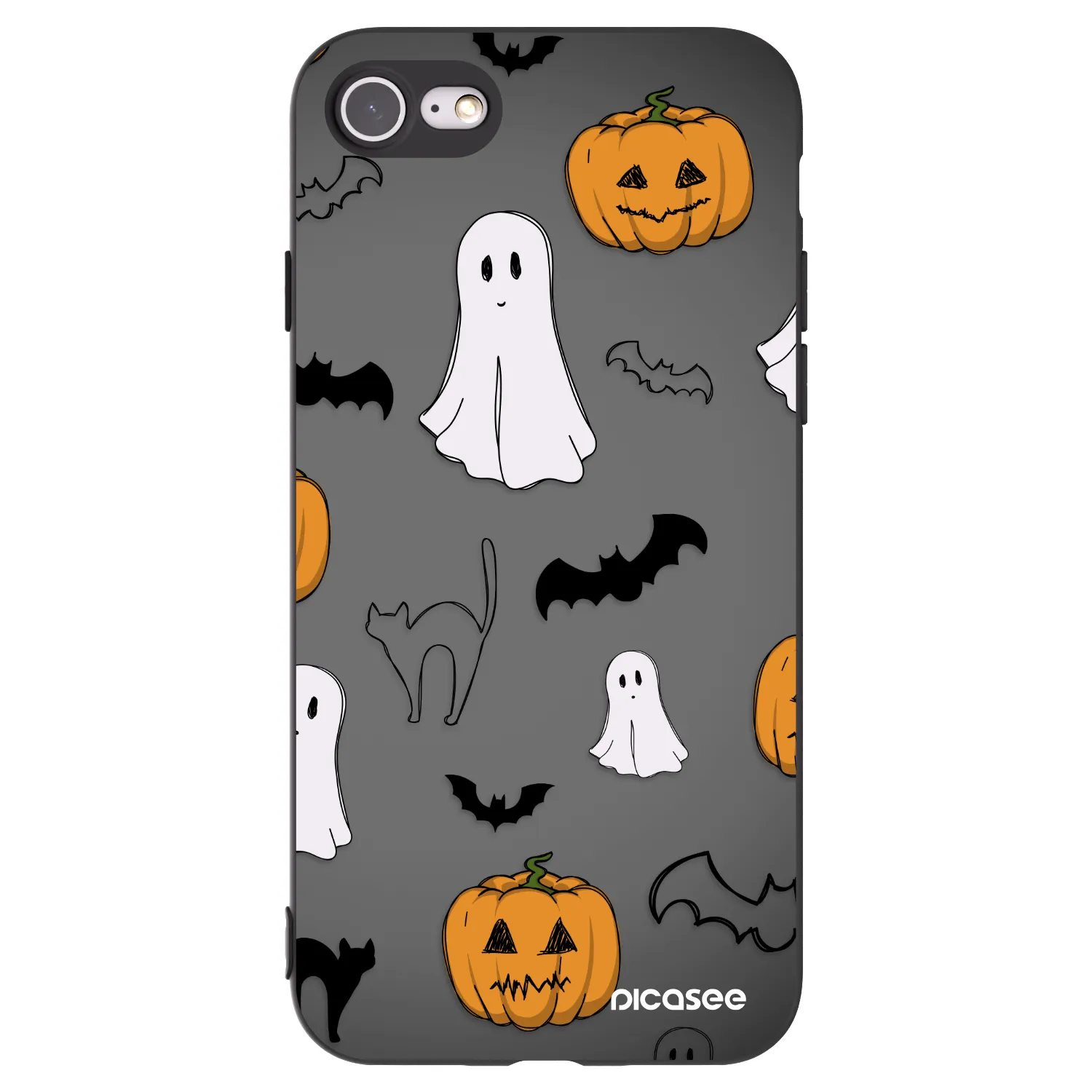 Picasee silikonový černý obal pro Apple iPhone SE 2020 - Spooky crew