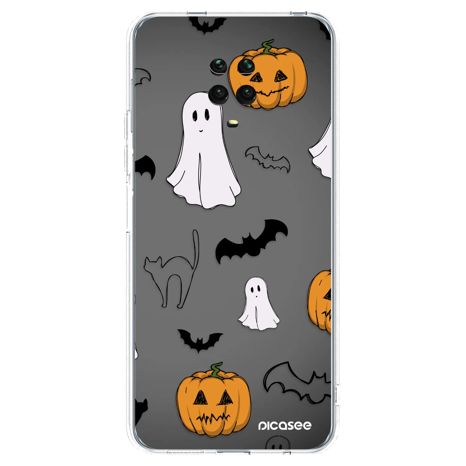 Picasee silikonový průhledný obal pro Xiaomi Redmi Note 9 Pro - Spooky crew