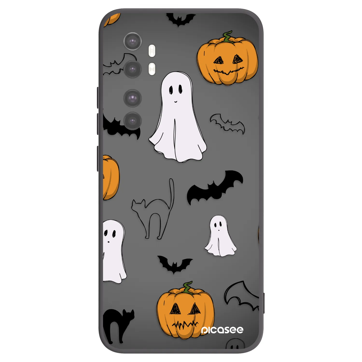 Picasee silikonový černý obal pro Xiaomi Mi Note 10 Lite - Spooky crew