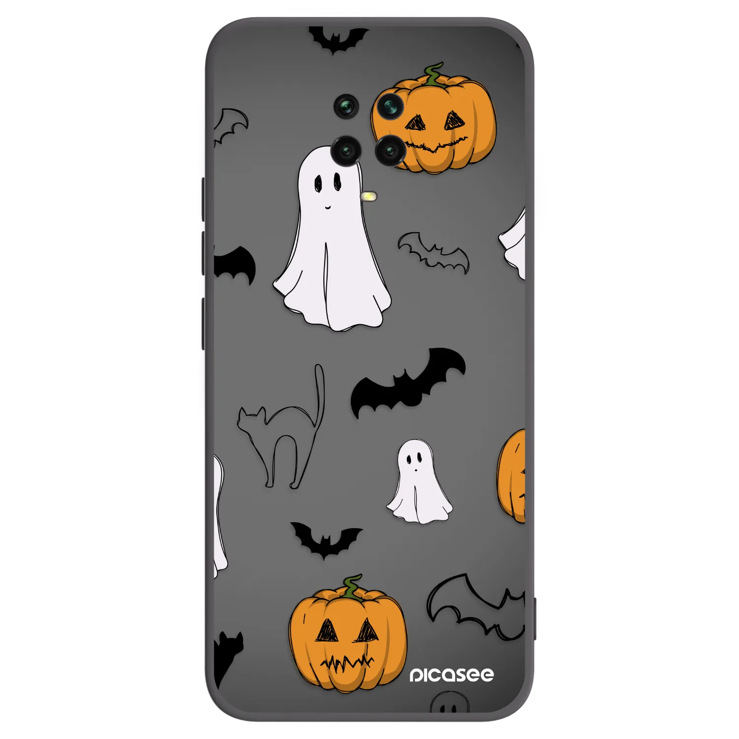 Picasee silikonový černý obal pro Xiaomi Redmi Note 9S - Spooky crew
