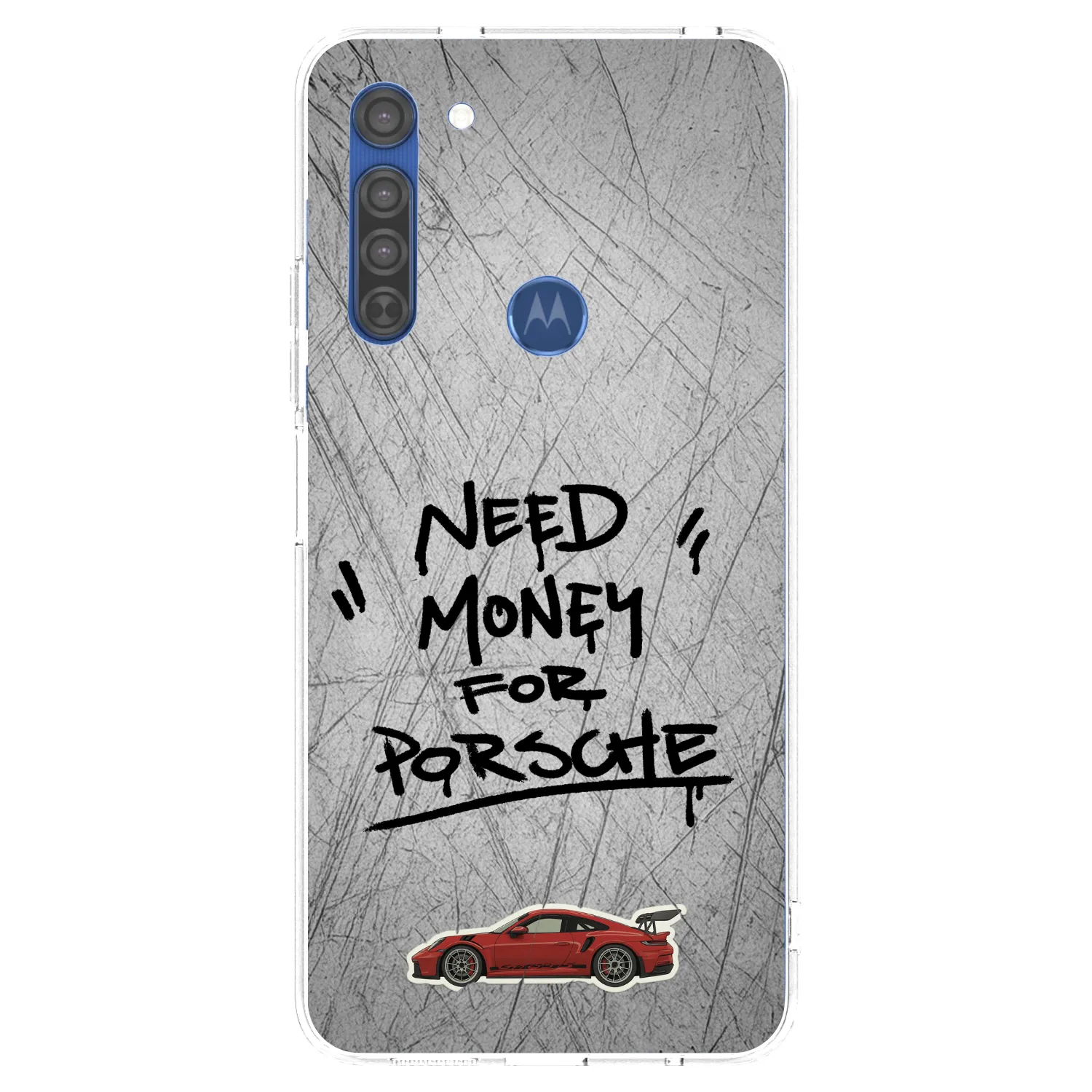 Picasee silikonový průhledný obal pro Motorola Moto G8 - Grey Drift