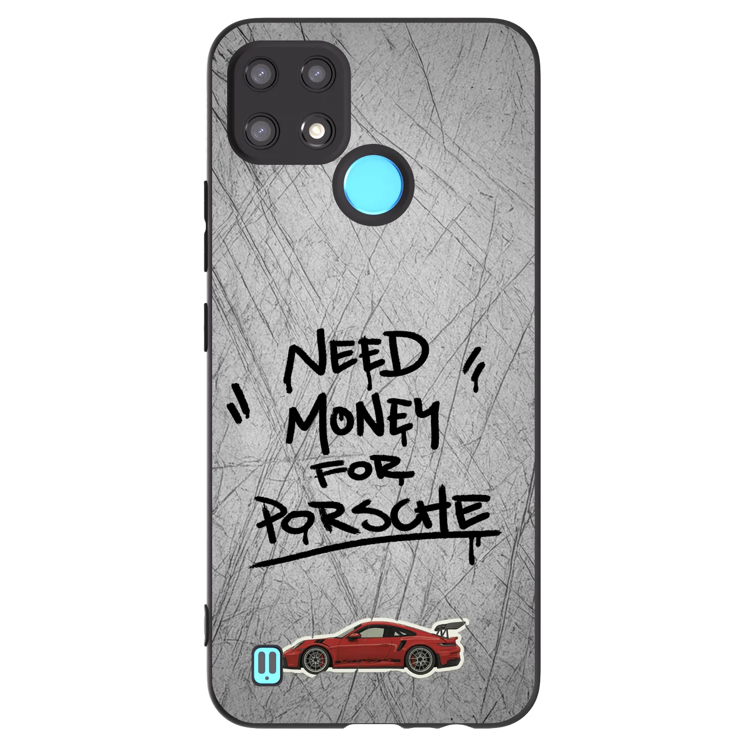 Picasee silikonový černý obal pro Realme C21 - Grey Drift