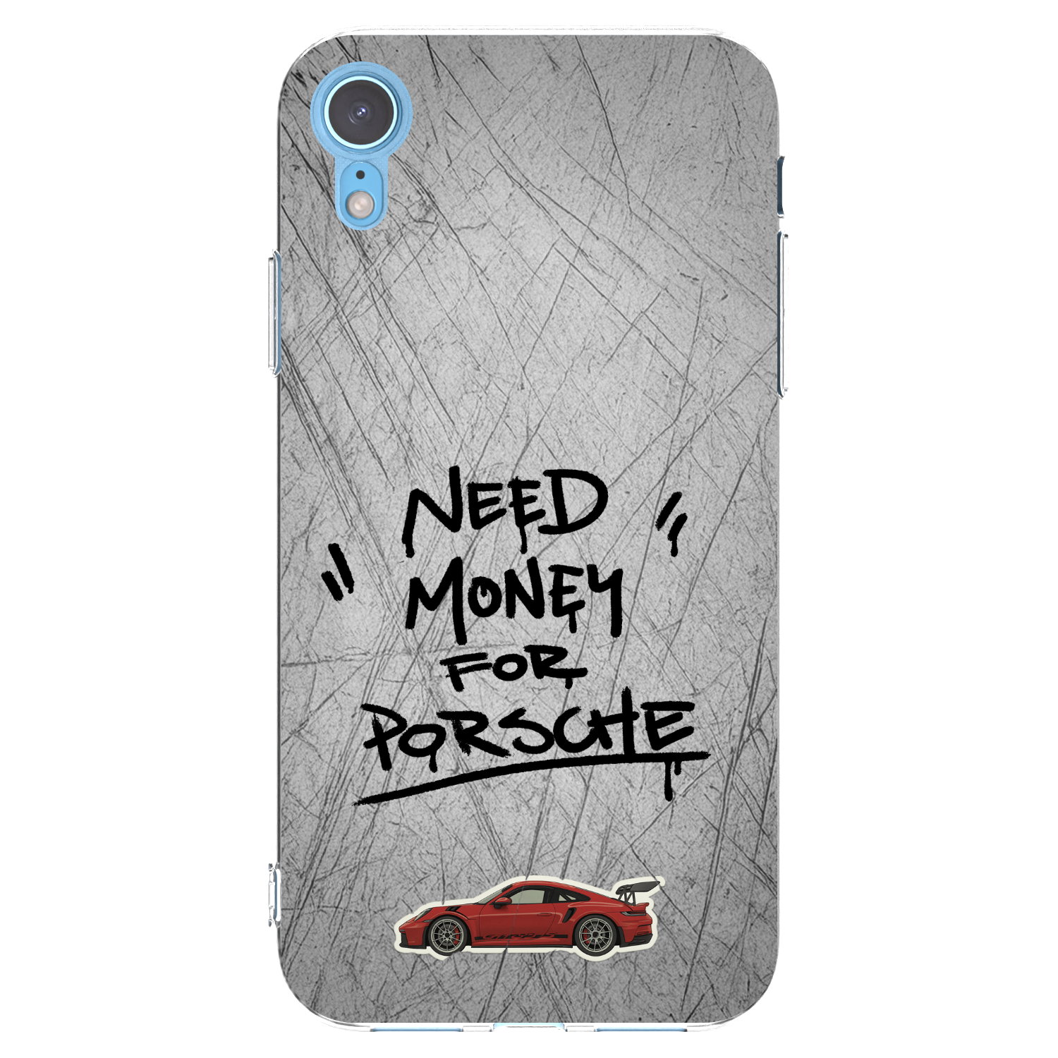 Picasee silikonový průhledný obal pro Apple iPhone XR - Grey Drift