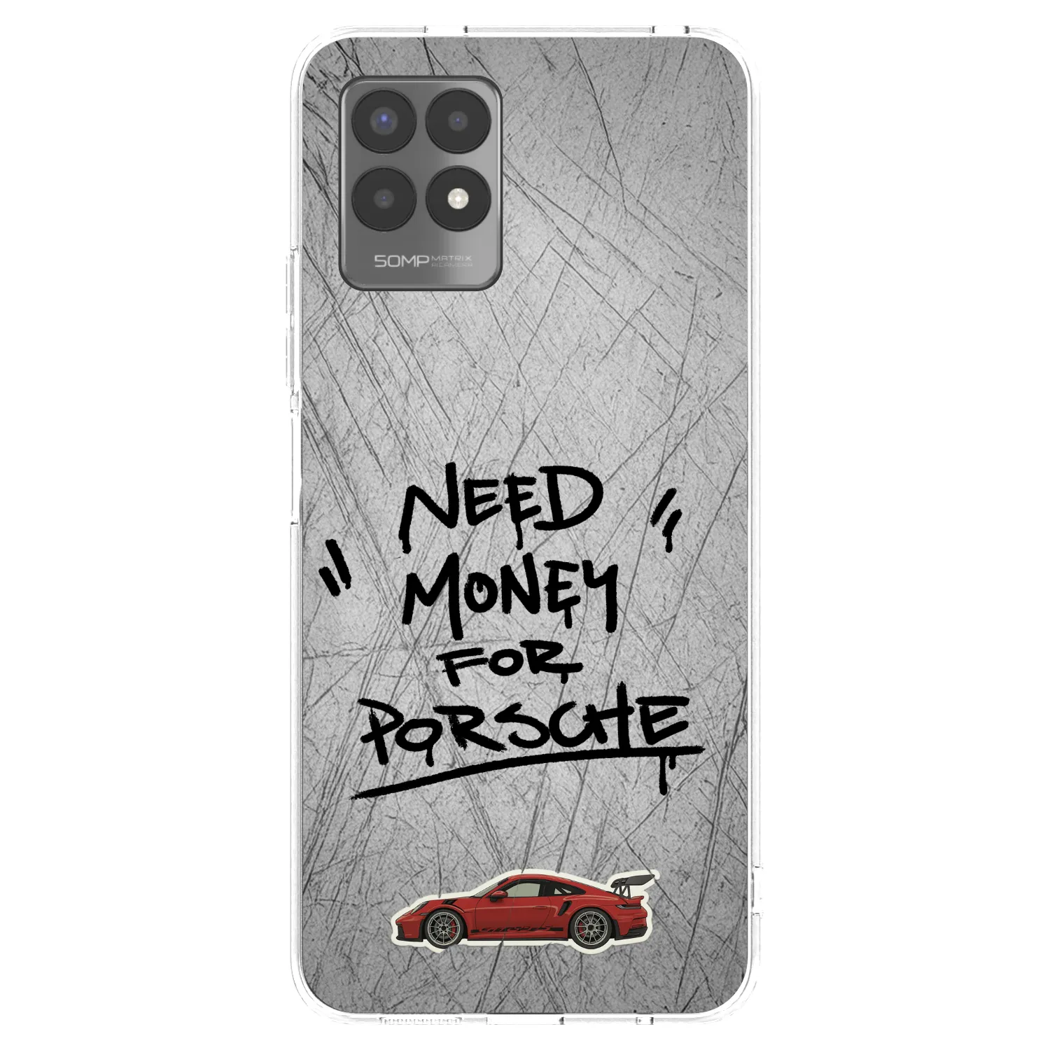 Picasee silikonový průhledný obal pro Realme 8i - Grey Drift