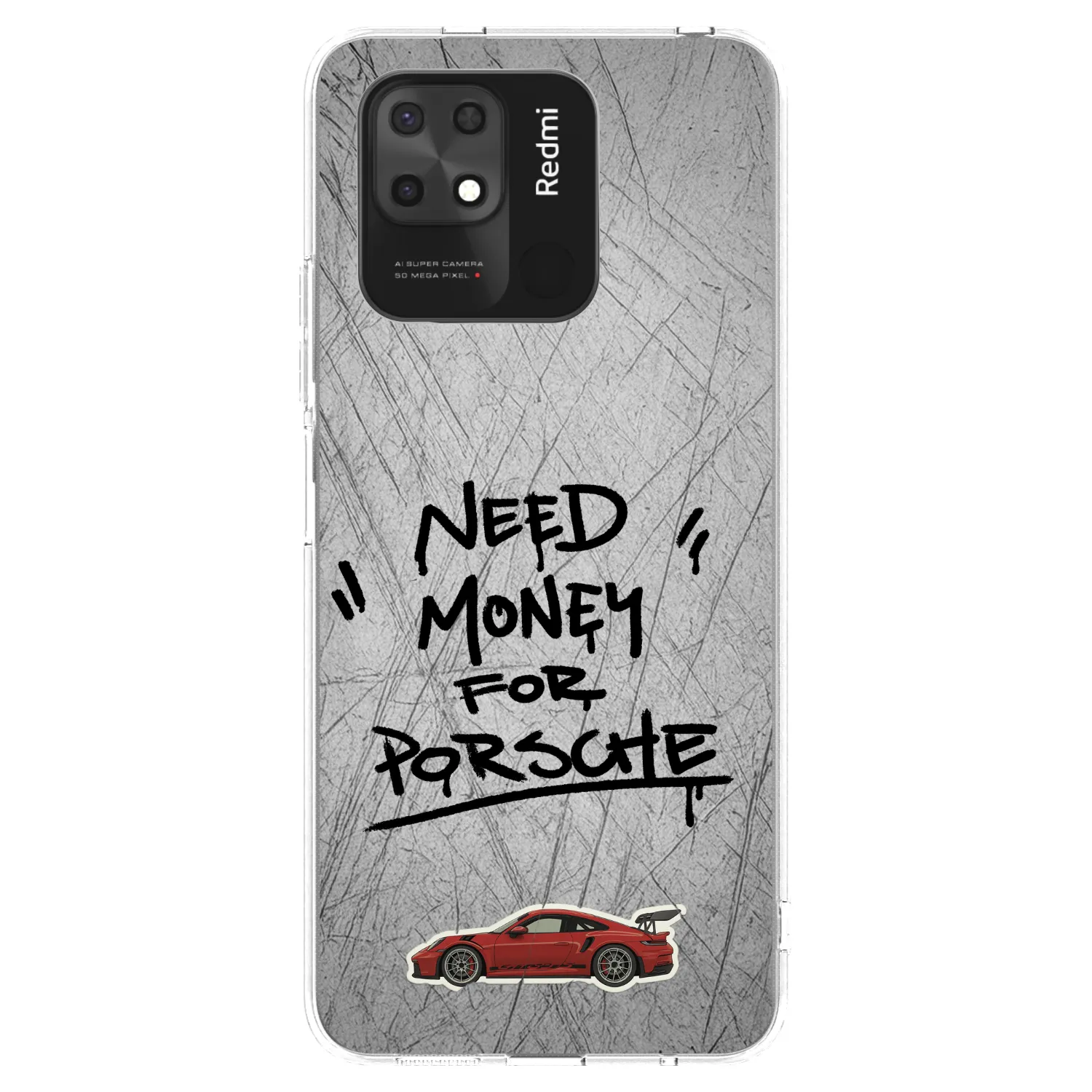 Picasee silikonový průhledný obal pro Xiaomi Redmi 10C - Grey Drift
