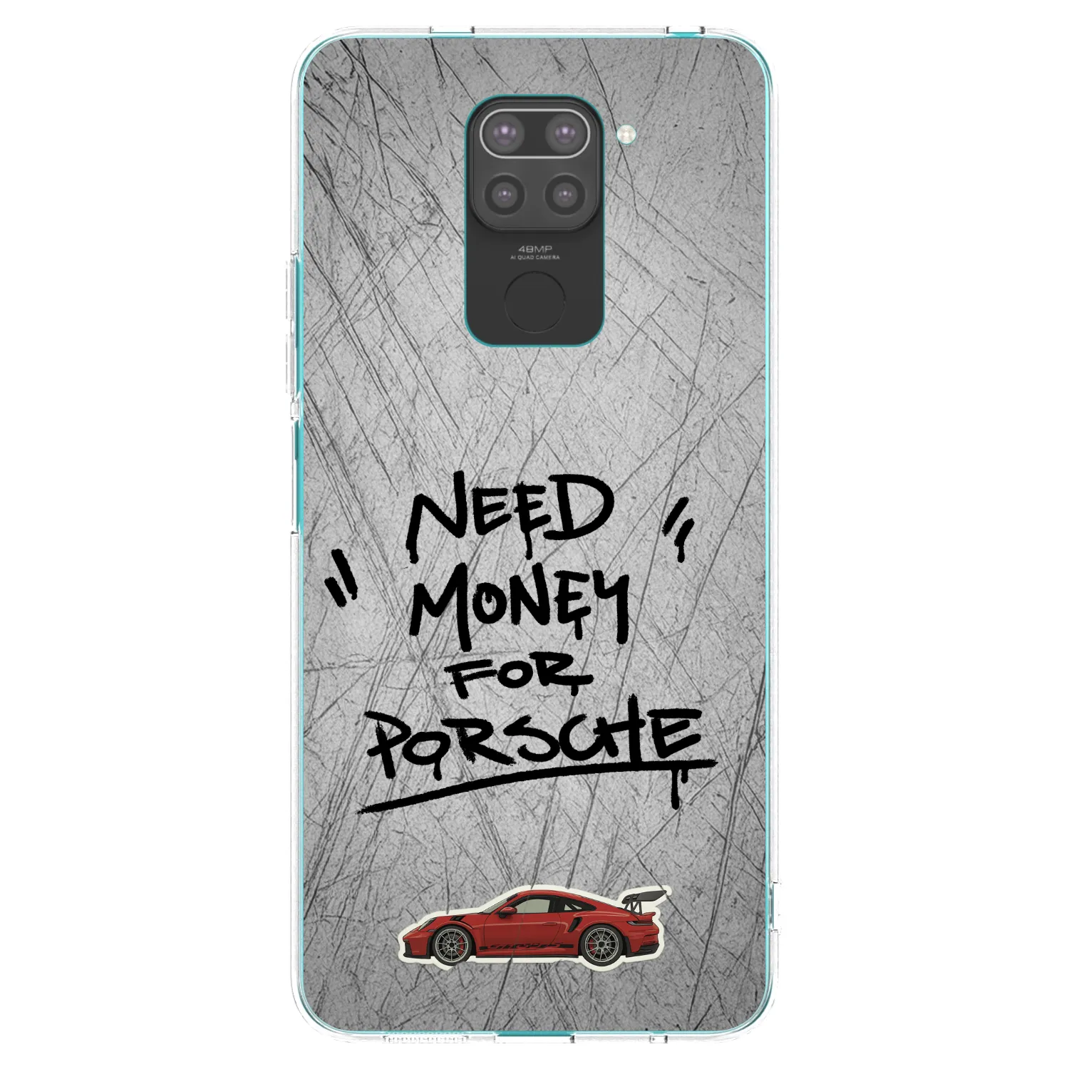 Picasee silikonový černý obal pro Xiaomi Redmi Note 9 - Grey Drift