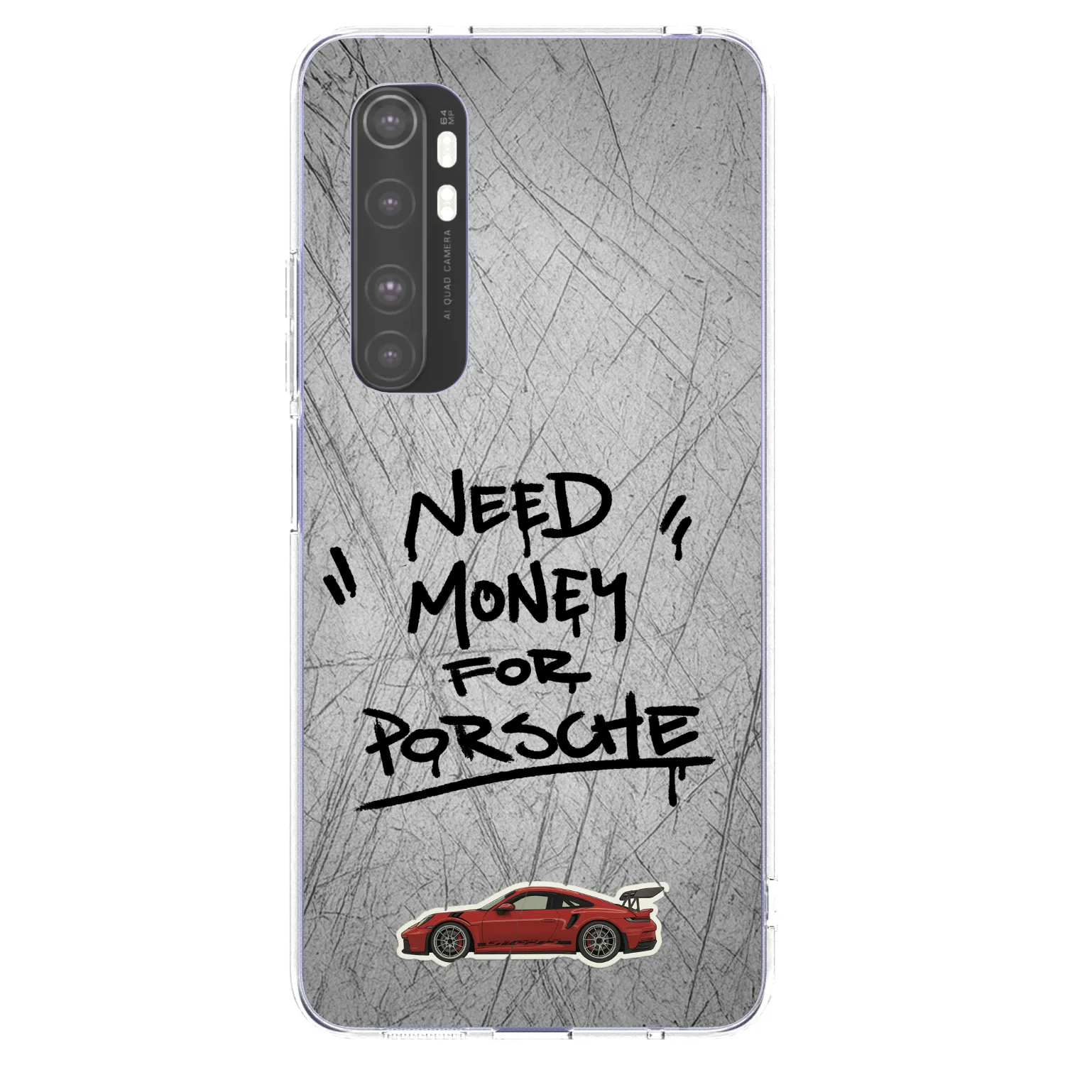 Picasee silikonový průhledný obal pro Xiaomi Mi Note 10 Lite - Grey Drift