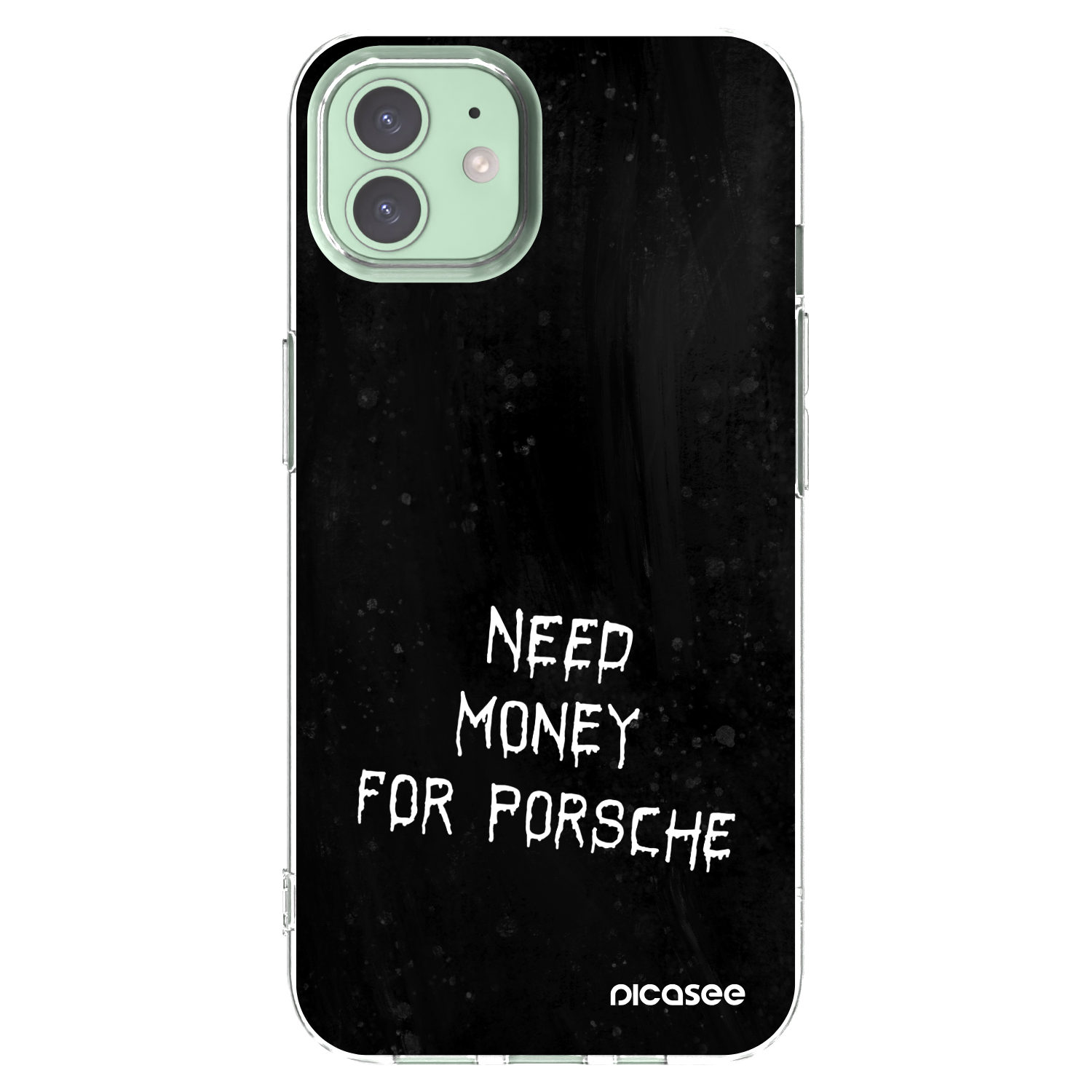 Picasee silikonový průhledný obal pro Apple iPhone 12 - Black Fuel