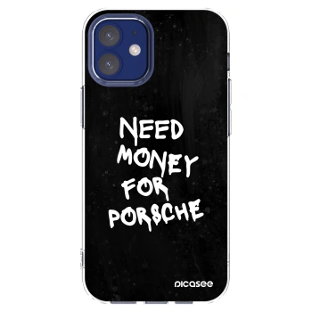 Picasee silikonový průhledný obal pro Apple iPhone 12 mini - Black Dollar