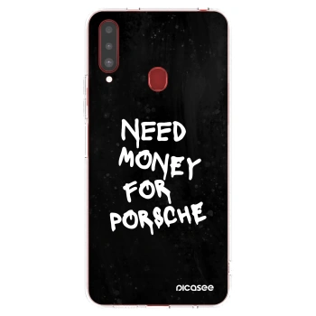 Picasee silikonový průhledný obal pro Samsung Galaxy A20s - Black Dollar