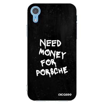 Picasee silikonový průhledný obal pro Apple iPhone XR - Black Dollar