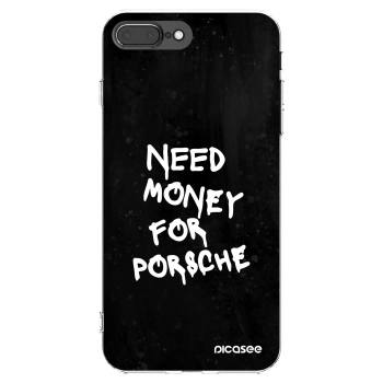 Picasee silikonový průhledný obal pro Apple iPhone 8 Plus - Black Dollar