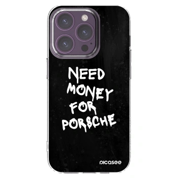 Picasee silikonový průhledný obal pro Apple iPhone 14 Pro - Black Dollar