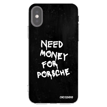 Picasee silikonový průhledný obal pro Apple iPhone X/XS - Black Dollar