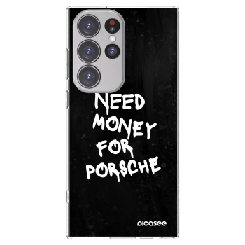 Picasee silikonový průhledný obal pro Samsung Galaxy S23 Ultra 5G - Black Dollar
