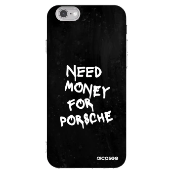 Picasee silikonový průhledný obal pro Apple iPhone 6/6S - Black Dollar