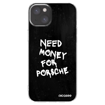 Picasee silikonový průhledný obal pro Apple iPhone 15 Plus - Black Dollar