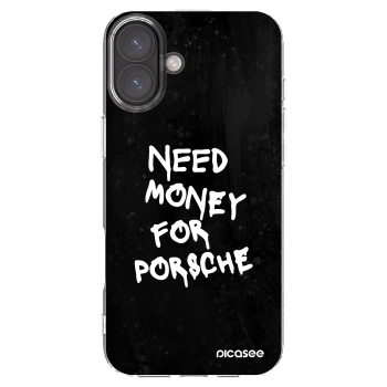 Picasee silikonový průhledný obal pro Apple iPhone 16 Plus - Black Dollar